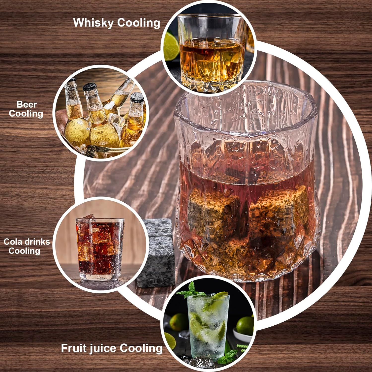 Fathers Day Anniversary Birthday Gifts for Men Him Dad Husband, White Elephant Gifts for Adults, Whiskey Glasses Set of 2 with Chilling Rocks, Bourbon Whiskey Stones Gifts for Men Wooden Box