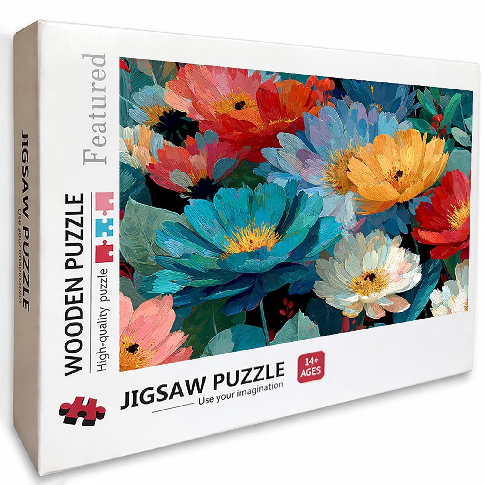 Puzzle kwiatowe 5000 sztuk dla dorosłych, drewniane puzzle z pudełkiem 156 x 105 cm, pomysł na prezent dla mężczyzn i kobiet, zabawne gry rodzinne, wykwintne pudełko na prezent, dekoracja do domu na