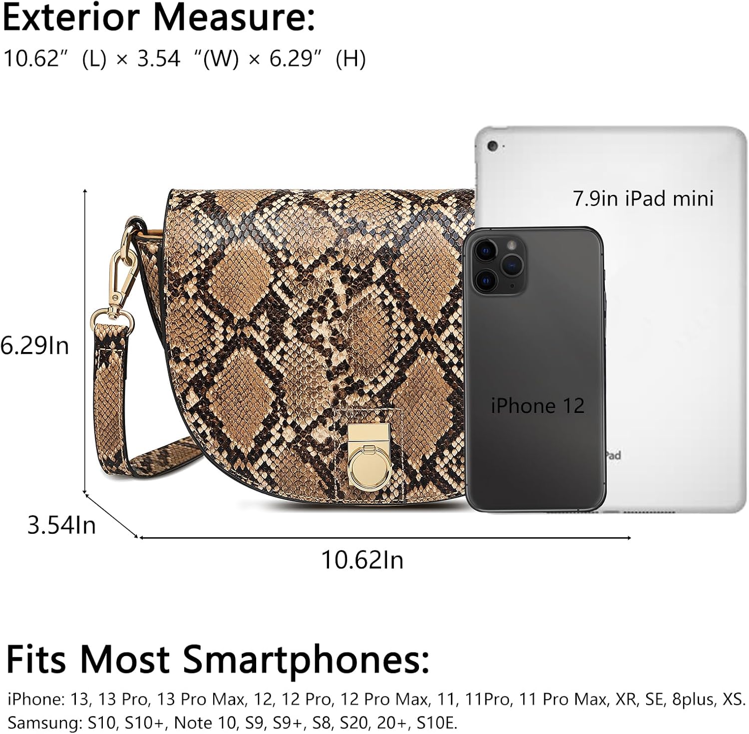 BOLOSTA Small Snakeskin Crossbody Bags for Women Medium Size Cell Phone Crossbody Purses for Ladies Cheap Cellphone Pouch Clearance Shoulder Bag, Brown - Image 5