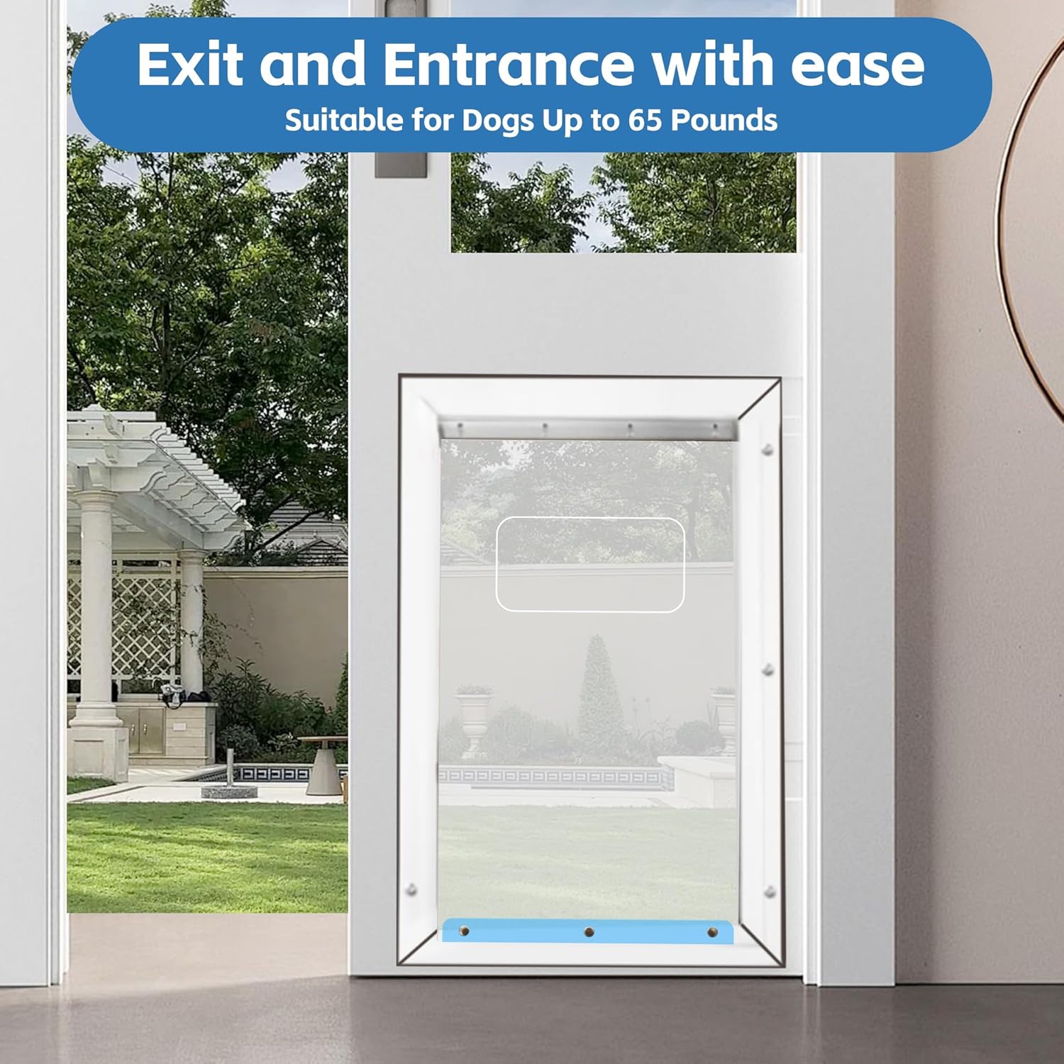 2 Pack Dog Door Replacement Flaps XL, Compatible with Ideal Pet Products Ruff Weather Dog Doors, Measures 9 3/4" x 17", Fits Large Pets Up to 65Lbs, Flexible, Wear-Resistant, Weatherproof