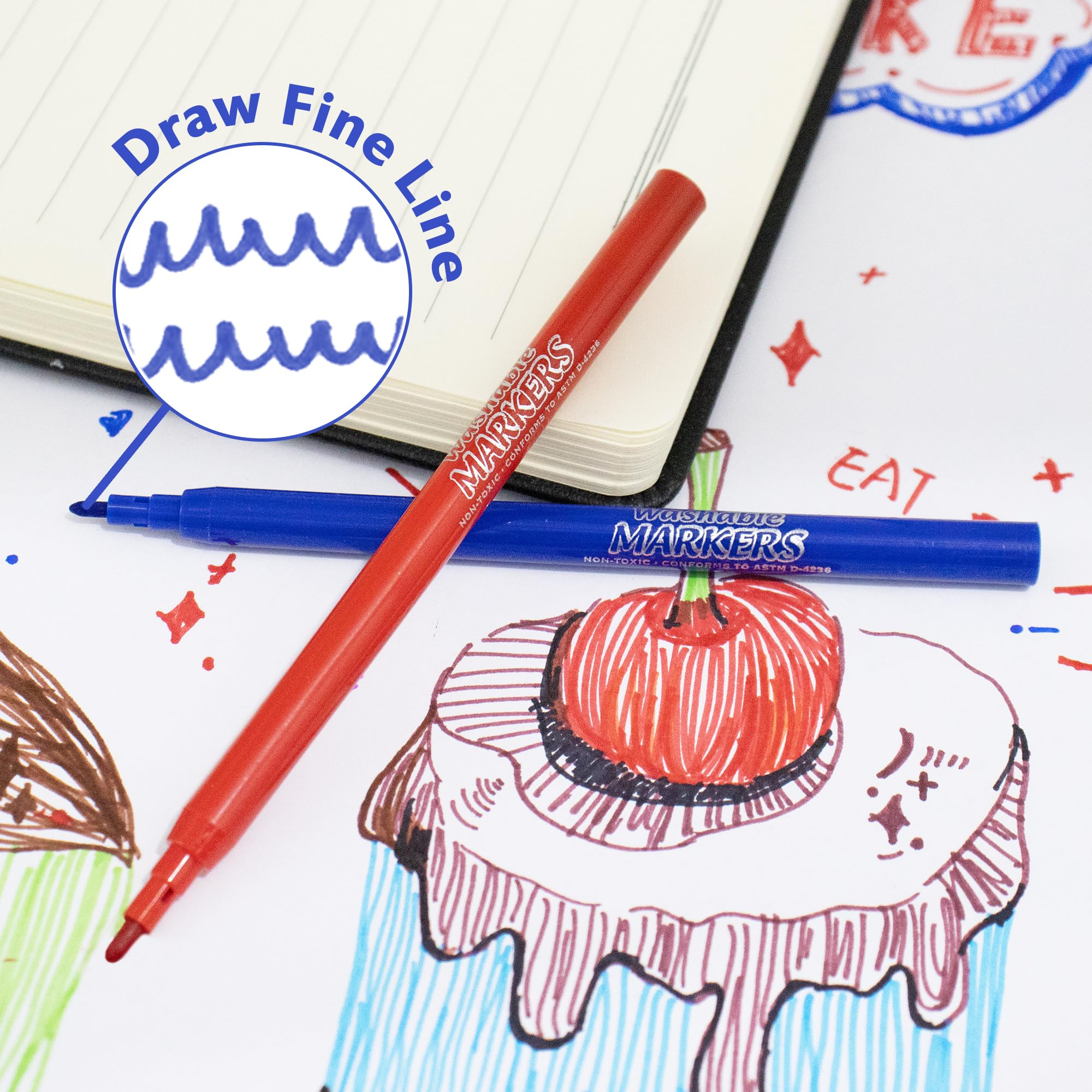 Fine Line Washable Markers, 20 Colors