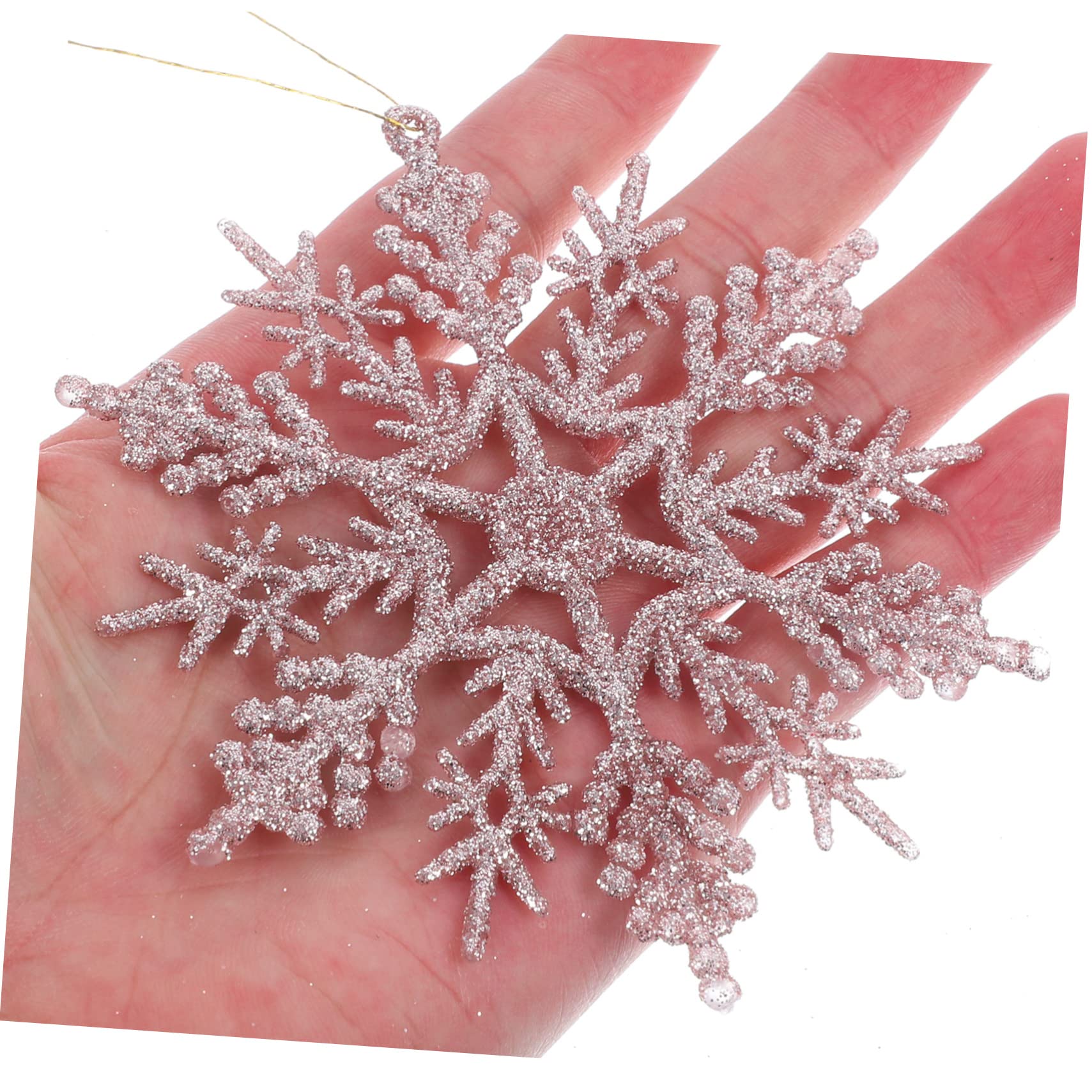 PRETYZOOM 108stücke Teiliges Schneeflocken-Ornament Glitzernde Weihnachtsbaum-Dekorationen Für Festliche Anlässe Wiederverwendbar Roségold Hängende Deko Für Weihnachtsfeiern Und