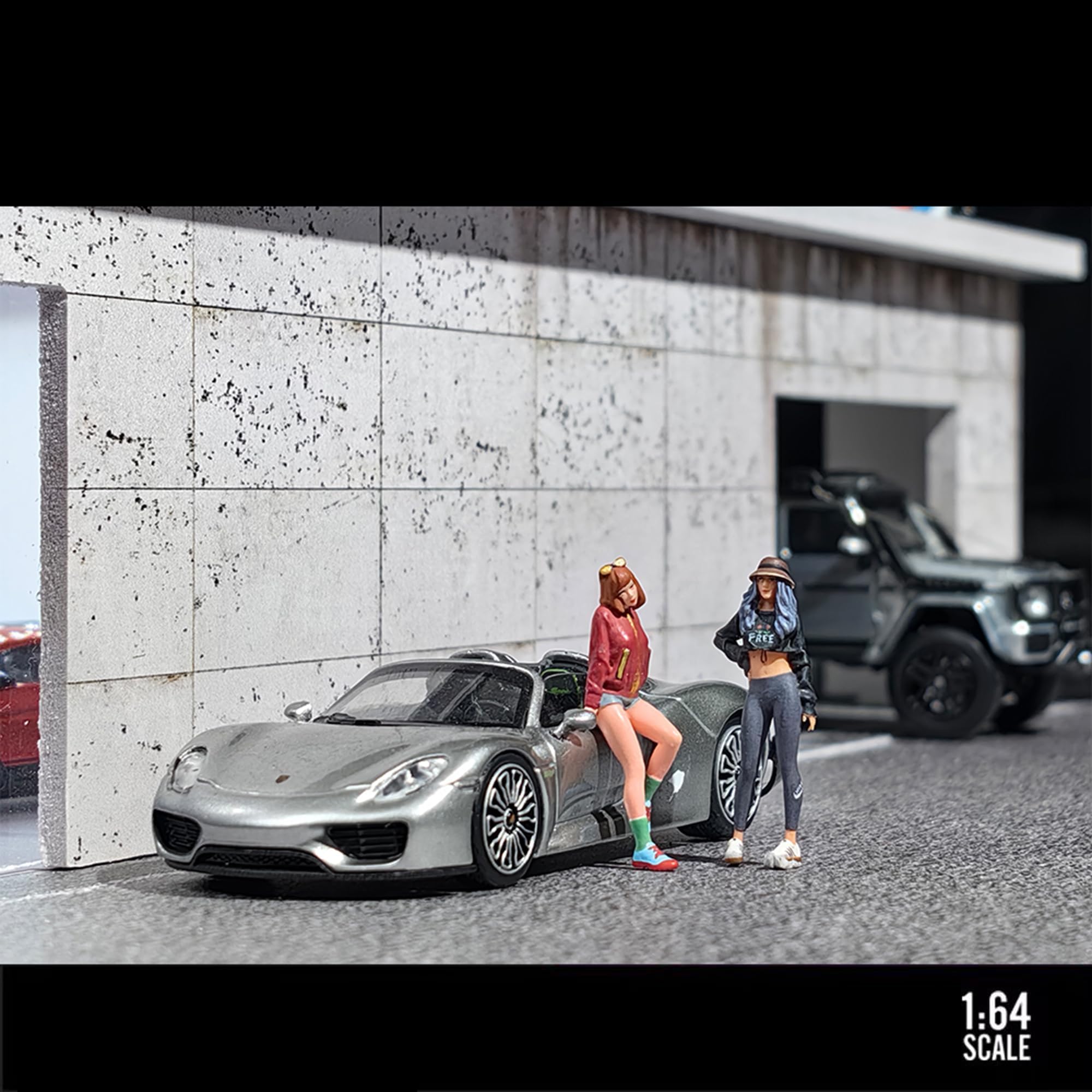 Modello moderno del garage della villa di Diorama della scala 1:64