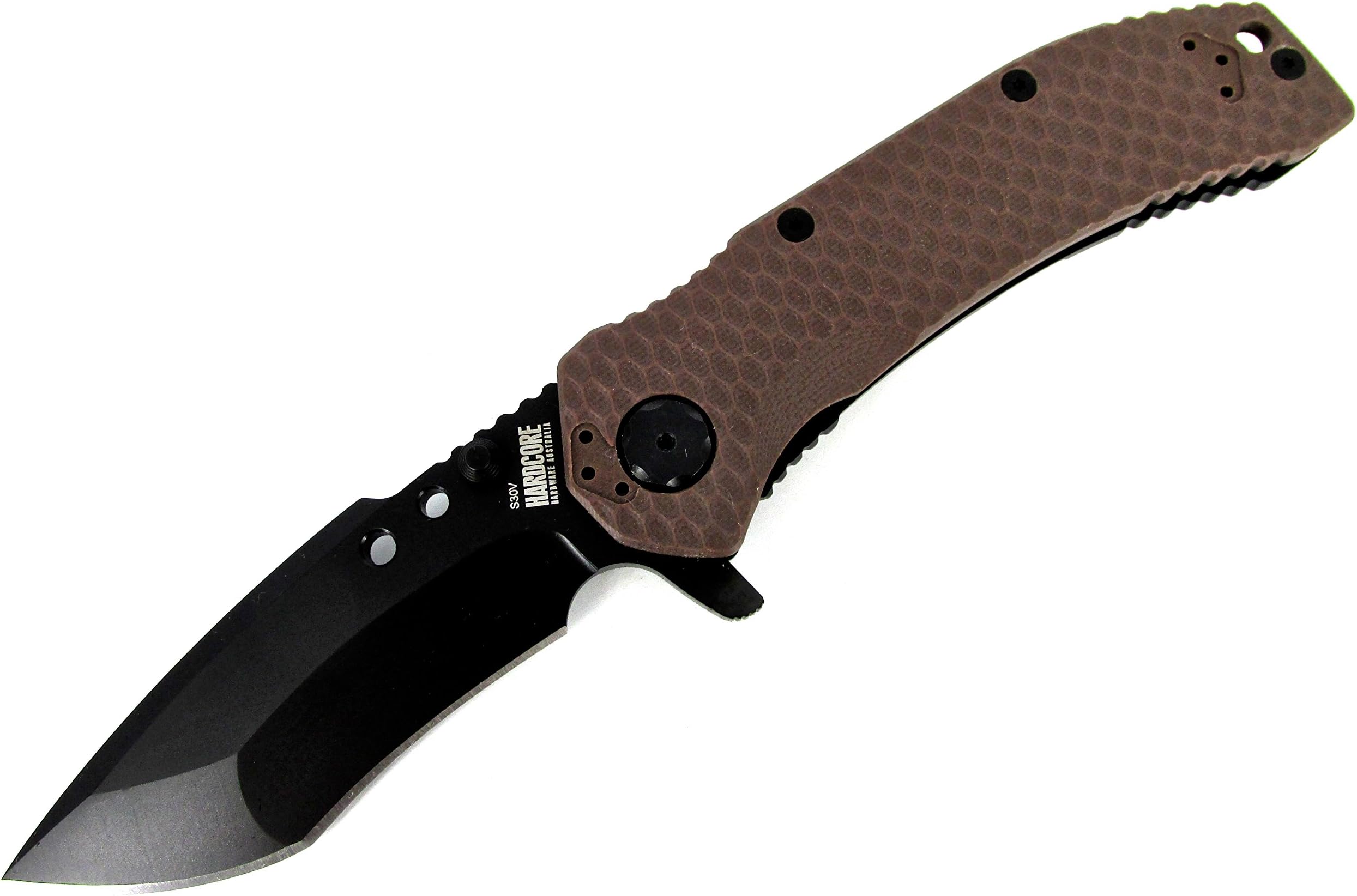 Hardcore Hardware Tactical Flipper Folder Recurve Knife MILF-01 Gen 2 DE/Black Handle