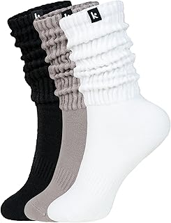 Acogedor paquete de 3 pares: calcetines largos para mujer, suaves y transpirables para botas y calcetines holgados, talla 5-9