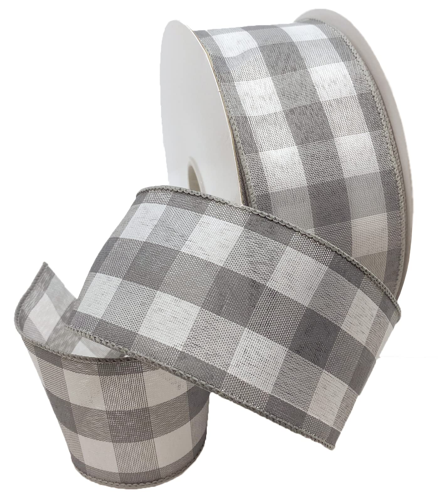 Morex Ribbon Wired Taffeta Cambridge Ribbon, 2.5 inch by 50 Yards, Gray, 7398.60/50-631
