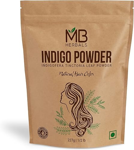 MB Herbals Indigo Powder 801oz  8 oz  05 lb  100 puro  Sin conservantes  Polvo verde natural sin tratar  Obtiene azul cuando se oxida