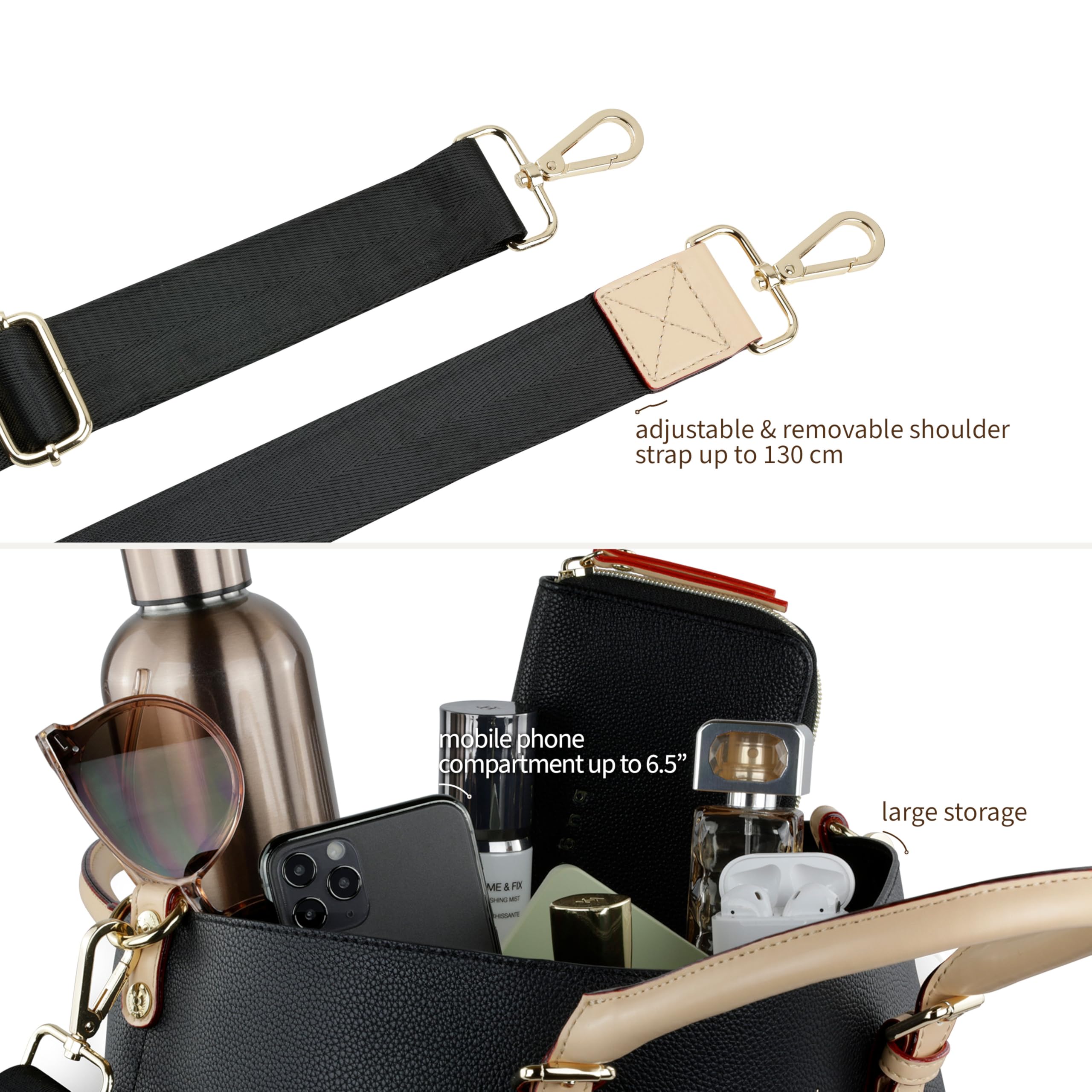 bugatti Ella Shopper Handtasche für Damen M, Damenhandtasche, Schultertasche