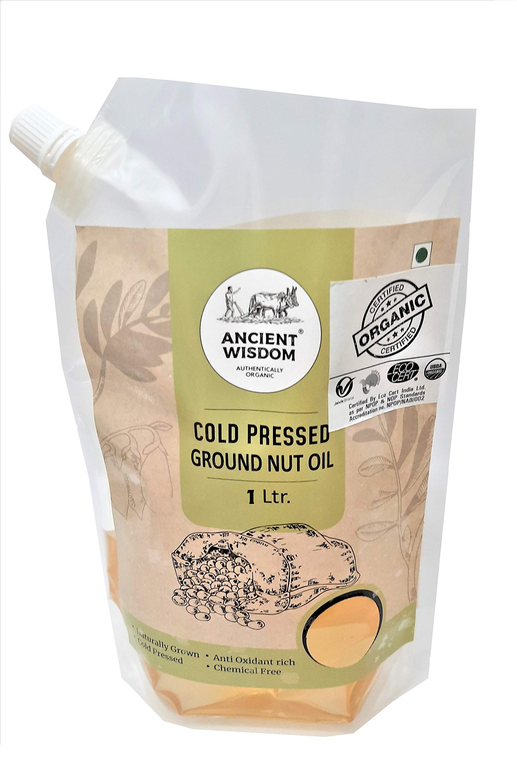 Ancient Wisdom Organic Cold Pressed Groundnut Oil (1 Litre) (B081V9YQJV) Amazon Price History, Amazon Price Tracker