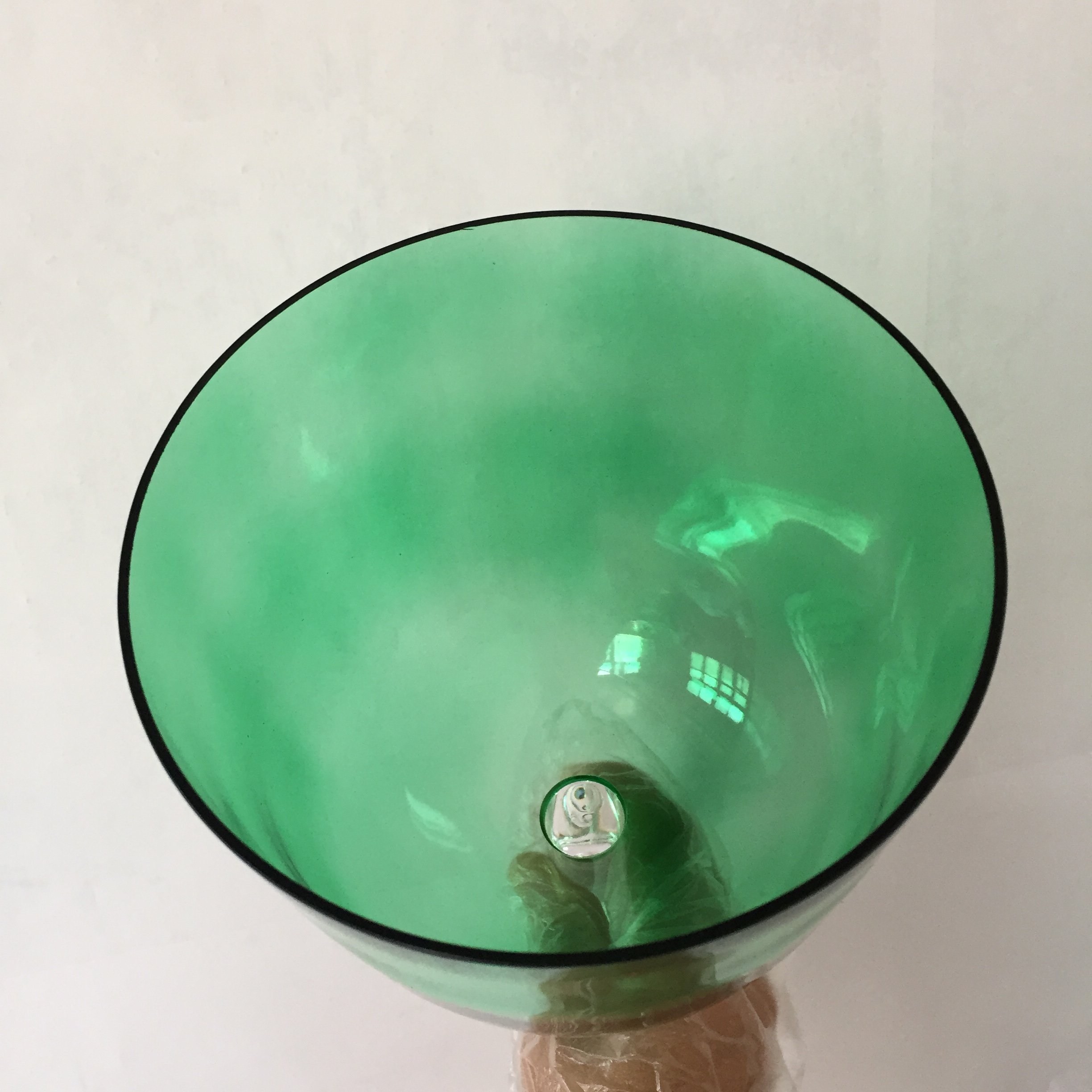 Bol chantant en cristal vert clair de 14,6 cm 4ème octave 14,6 cm, 1 pièce en parfait standard 432 Hz chakra du cœur parfait pour la guérison par le son, le yoga, la méditation