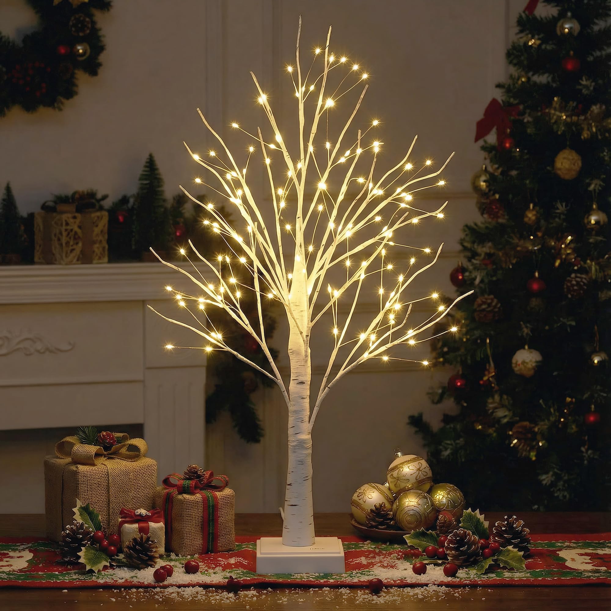 Amazon.com: AOLTNRC Lighted Trees for Indoor Decor with Timer, 144