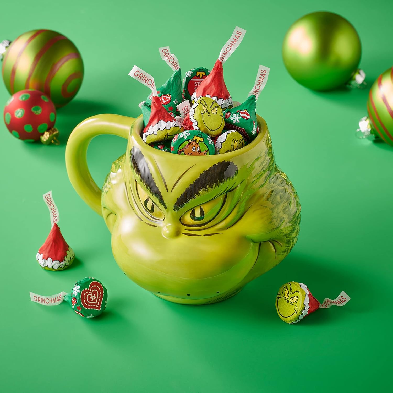 Buy HERSHEY'S KISSES Grinch Milk Chocolate Candy 2.08 oz Filled Plastic