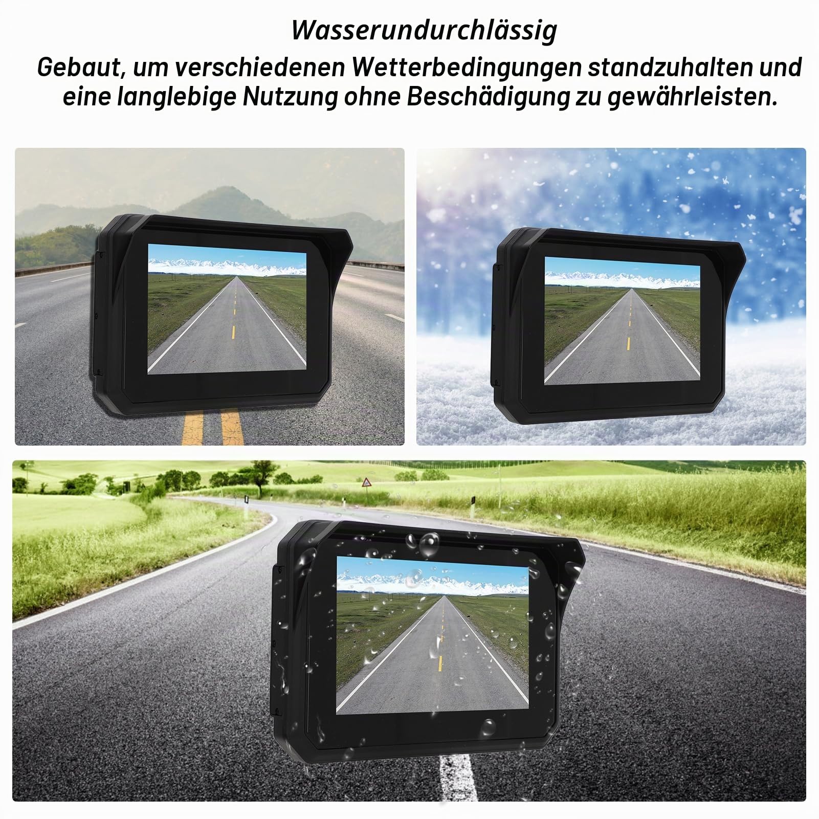 Tragbares Motorrad-GPS mit Carplay/Android Auto, Wasserdichtes Autoradio, 5-Zoll-IPS-Touchscreen mit Bluetooth, Motorrad-GPS-Navigationssystem für Motorräder
