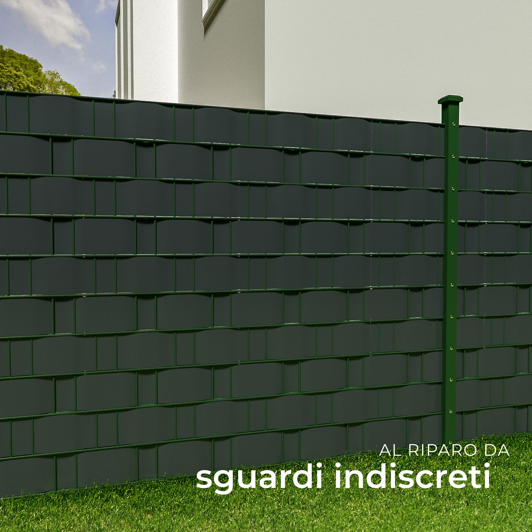 tectake® Rotolo Recinzione PVC 19 cm, Clip Montaggio, Resistente UV, Facile Installazione, Protezione Intemperie, Antistrappo, Frangivista Balcone, Paravento da Esterno - 35 m, Antracite