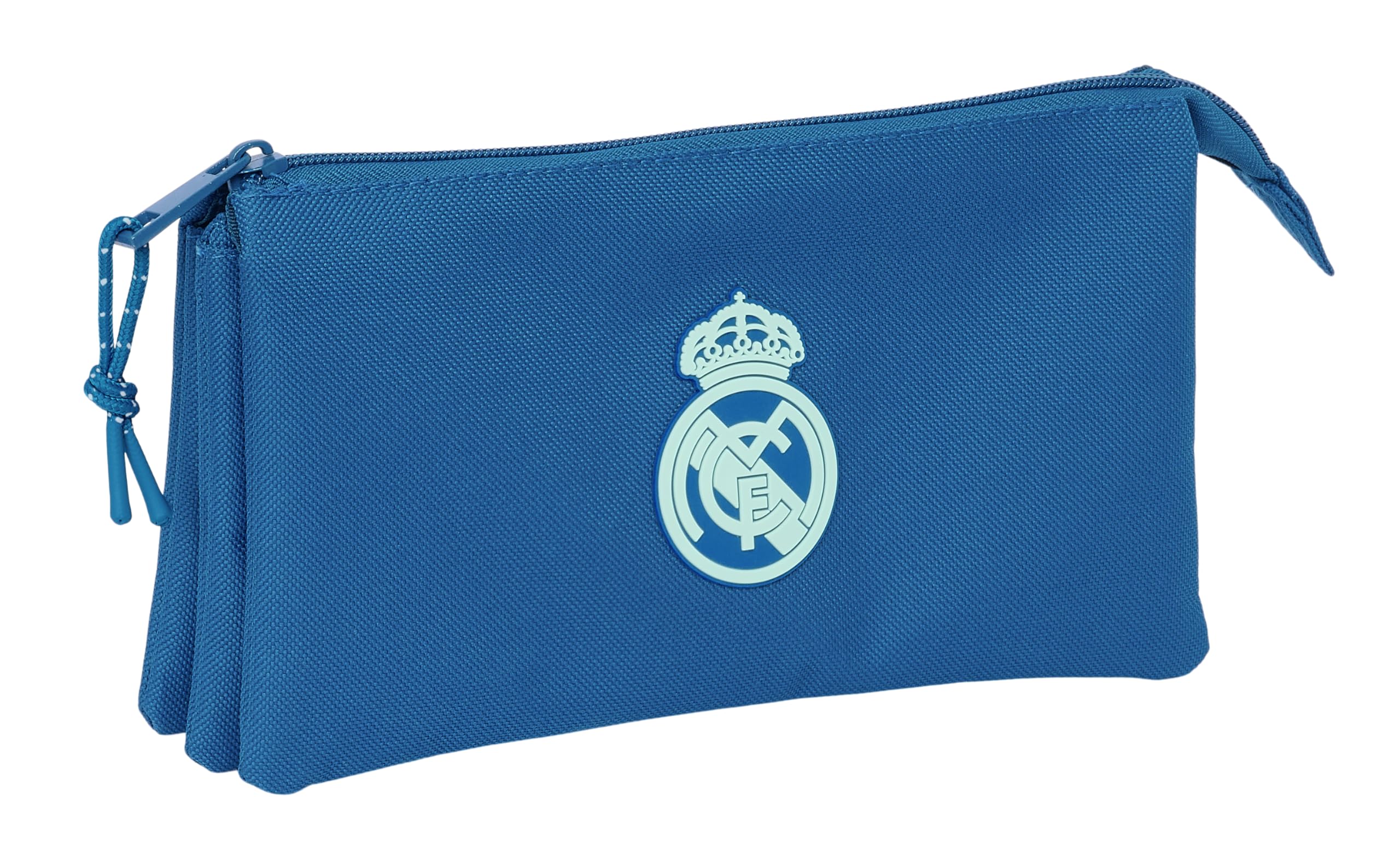 Safta Real Madrid Femenino – Triple Pencil Case, Children's Pencil Case, Ideal for School Children, Comfortable and Versatile, Quality and Resistance, 22 x 3 x 12 cm, Blue, Blue, Estándar, Casual