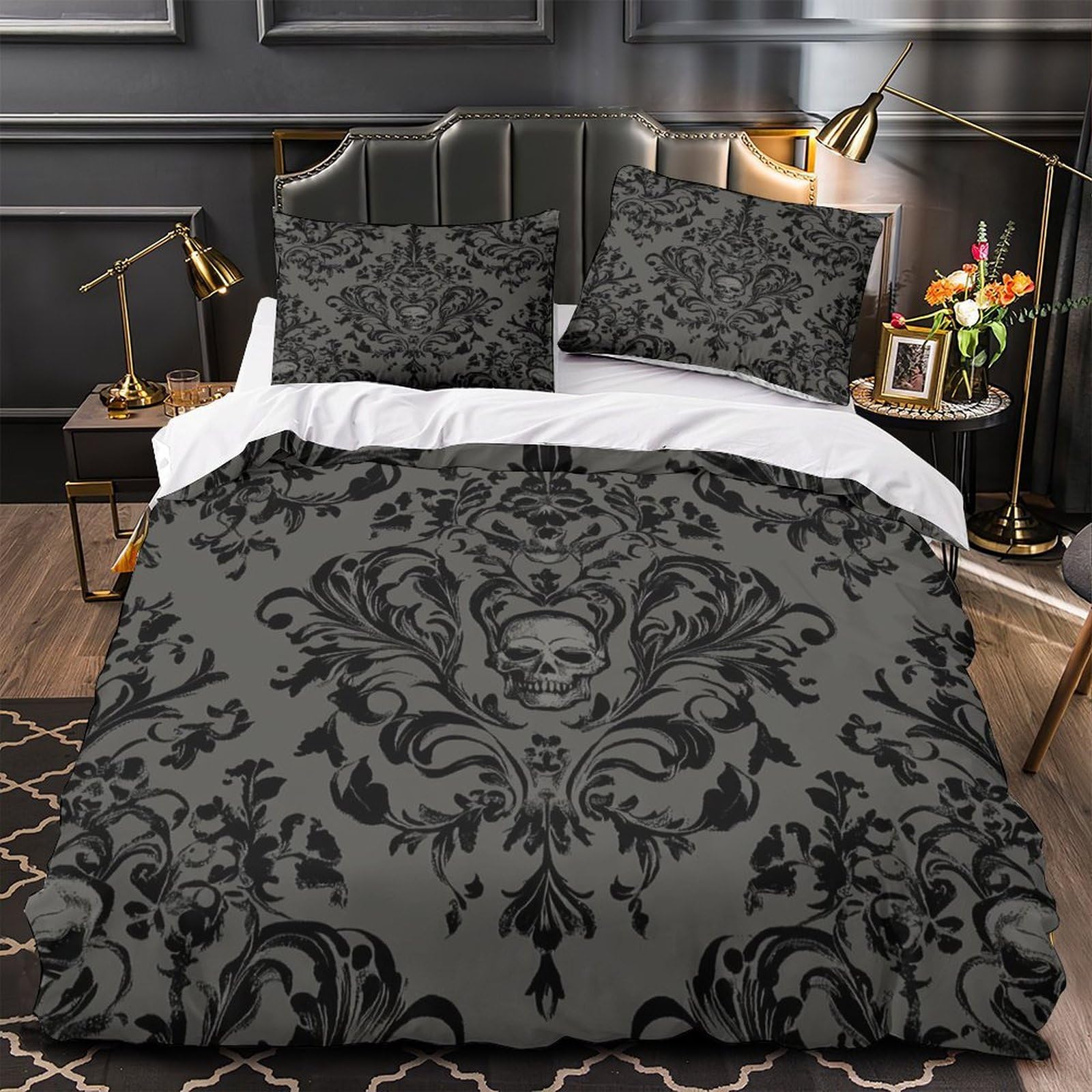 Gothic floral ensemble de literie 3 pièces pour lit simple