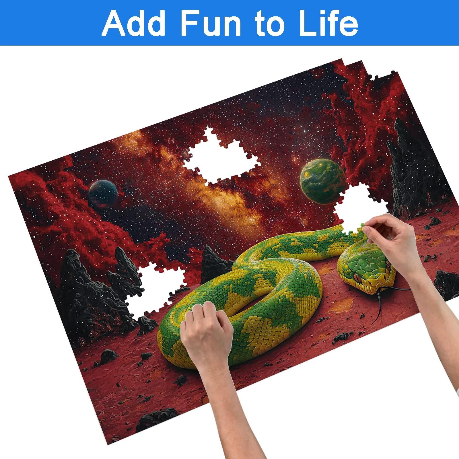 Puzzle 4000 Pezzi Serpente, Puzzle Paesaggio 4000 Pezzi Arte per Adulti e Bambini, Misura: 141.5x87.5 cm, Puzzles Legno per Adulti con Squisita Scatola di Imballaggio, Regalo Donna, Regalo Uomo, -9099