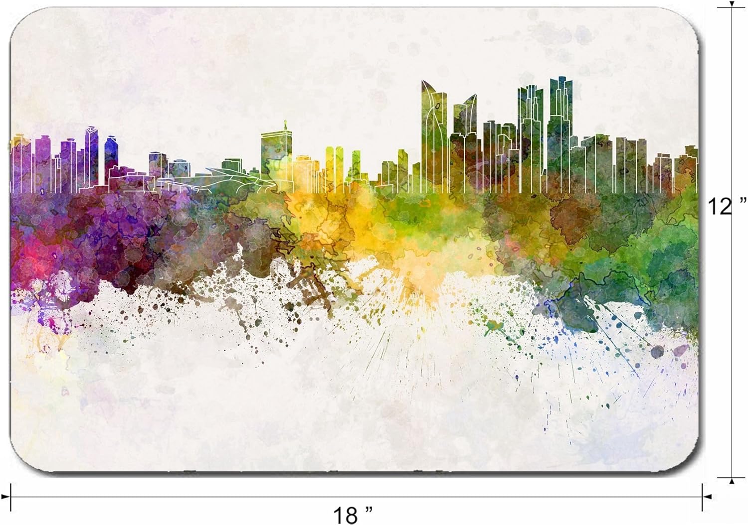 Large Mouse Pad XL Extended Non-Slip Rubber Extra Large Gaming Mousepad, 3mm thick Desk Mat 18x12 Inch IMAGE ID: 28287048 Busan skyline in watercolor background