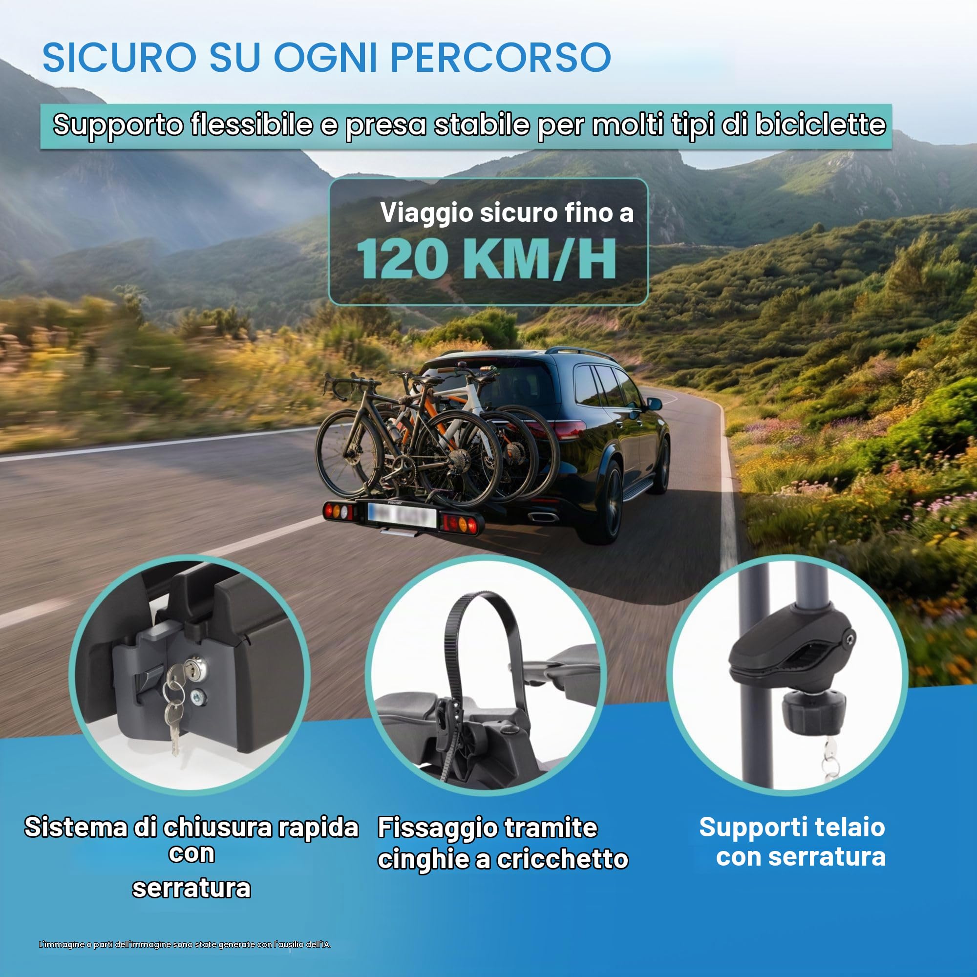 Fischer 10443 - Portabici per Frizione ProlineEvo 3