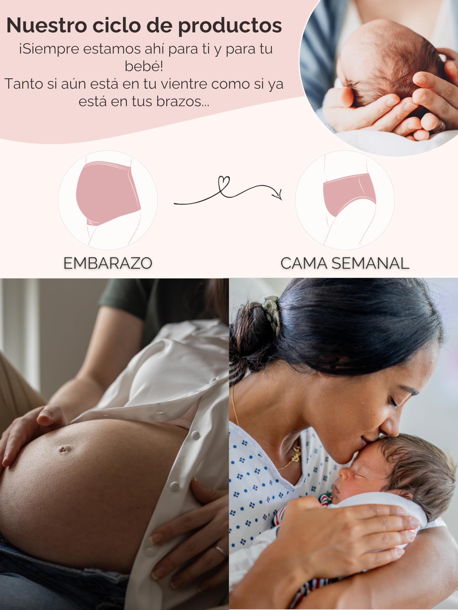 Herzmutter Bragas Premama - Algodón - Braguitas Embarazada - Bragas de Maternidad - Ropa Interior para Futura Mamá - Set de 1 y 3-5100