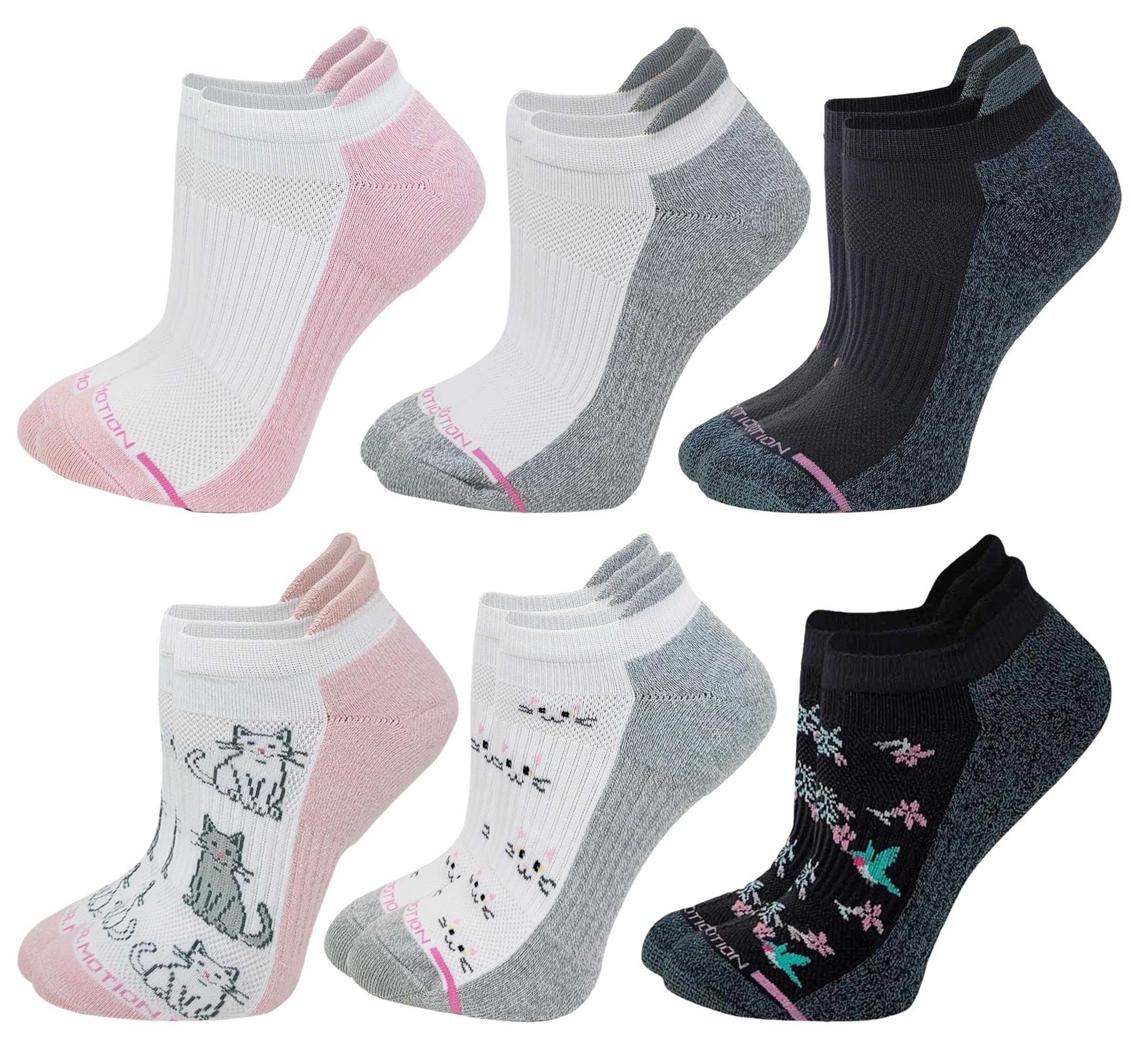 Dr. Motion 6 Pairs Low Cut Ankle Compression Socks