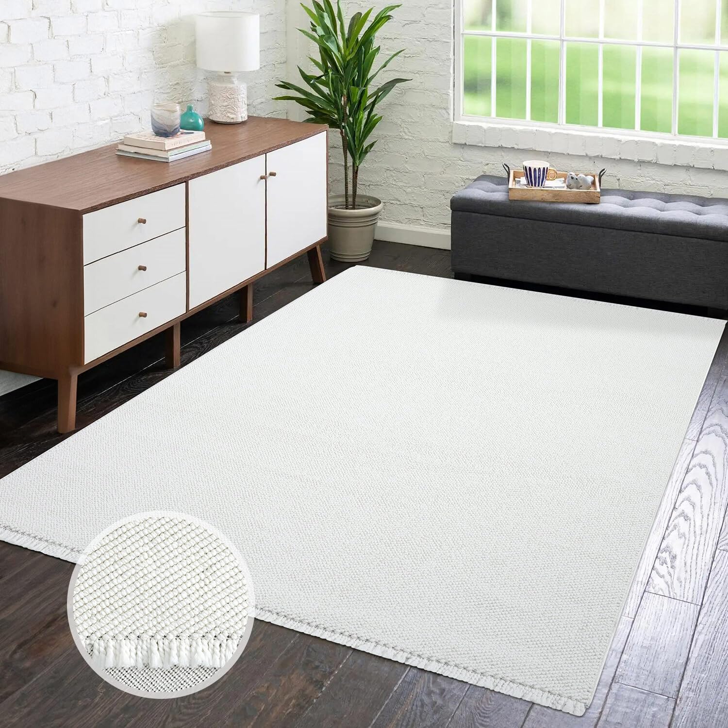 carpet city Alfombra de pelo corto para salón, color gris claro, 120 x 170 cm, estilo bohemio, monocolor, para dormitorio, comedor OEKO-TEX STANDARD 100