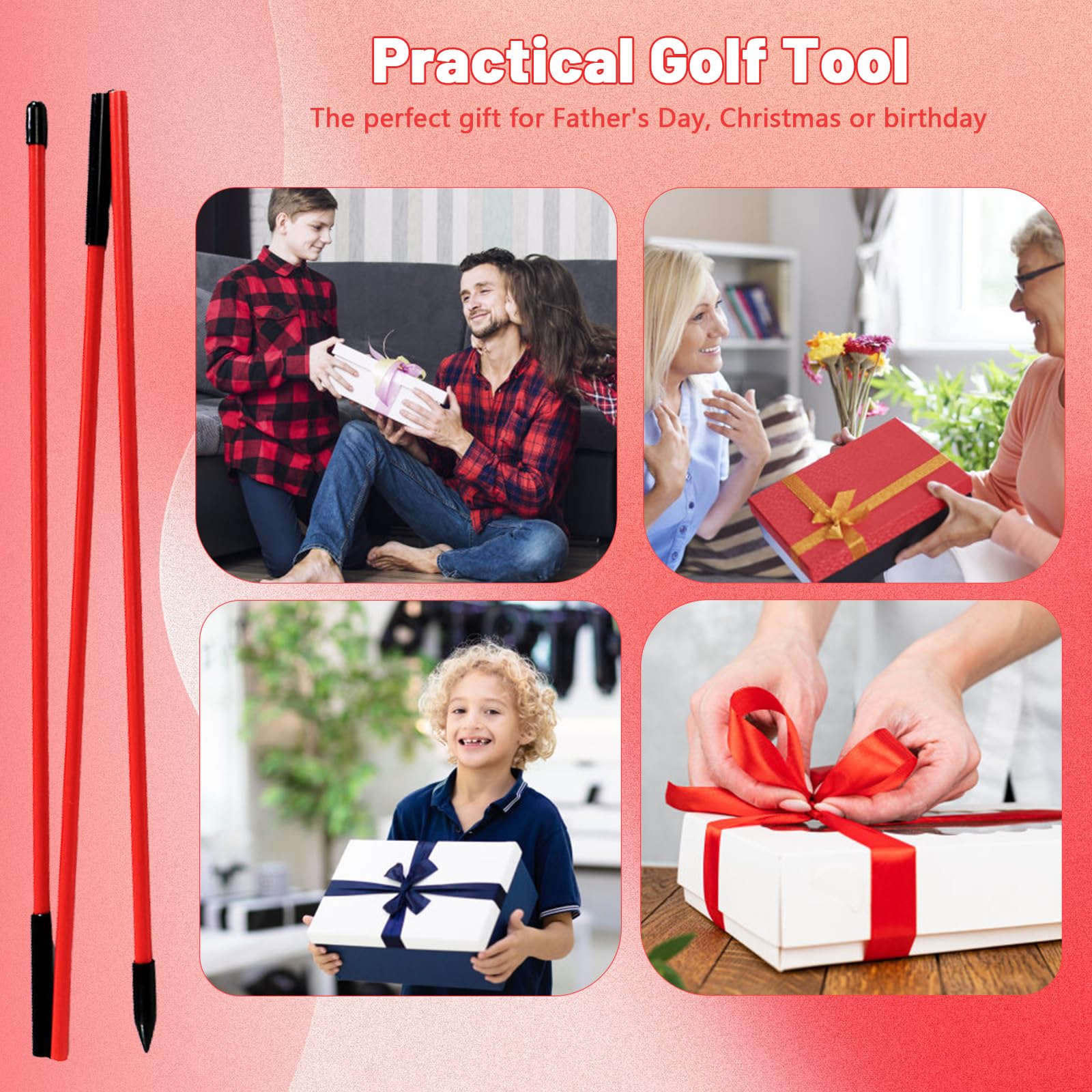 Set di 2 Bastoni per Pratica da Golf,122,5cm Bastoncini di Allineamento da Golf con Tubo di Stoccaggio,Bastone da Golf a Tre-Pieghe,Bastone Indicatore di Direzione da Golf