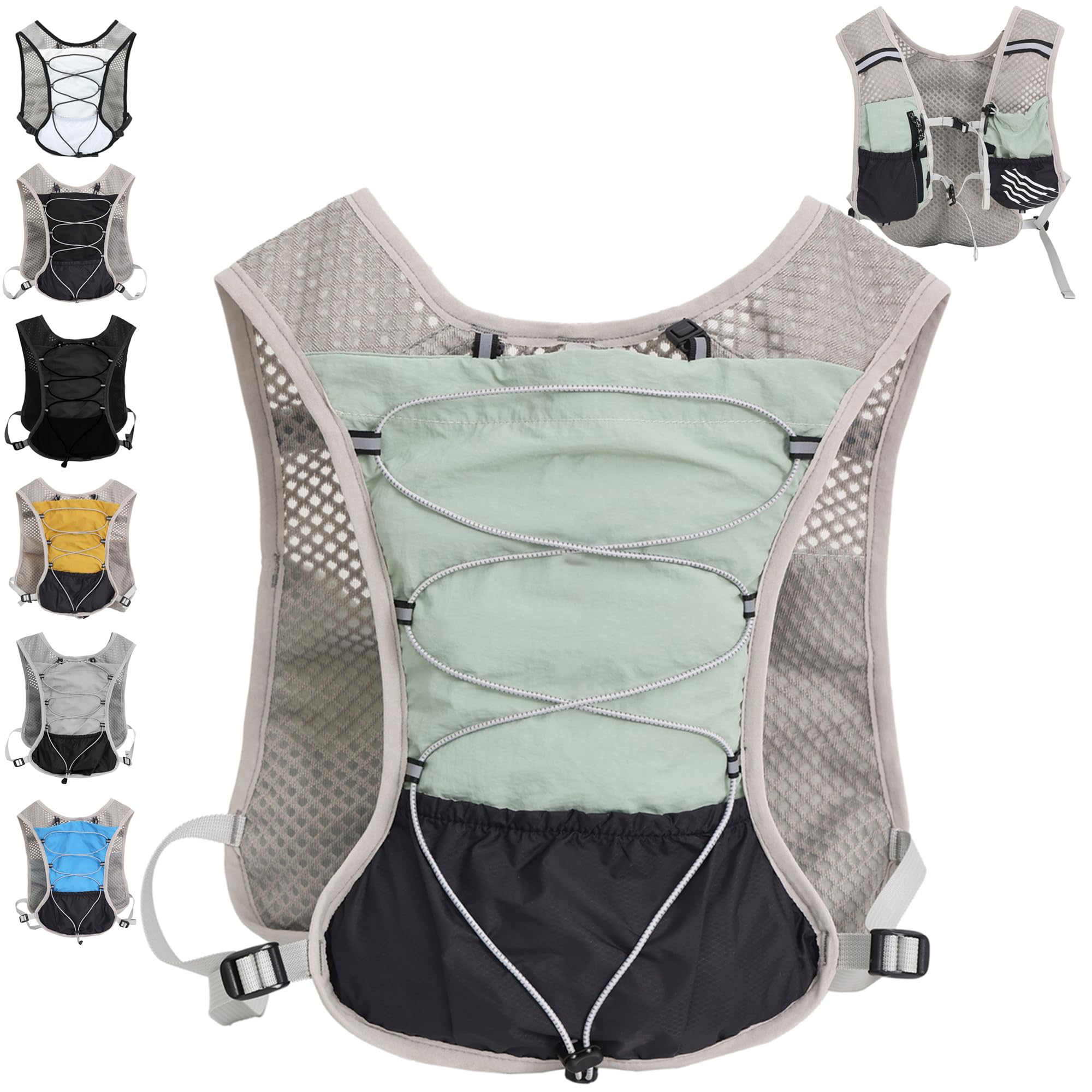 Hydration Running Vest for Women Men, Water Vest Backpack 2L, Lightweight Hydration Pack Water Backpack for Hiking, Trail Marathon Race