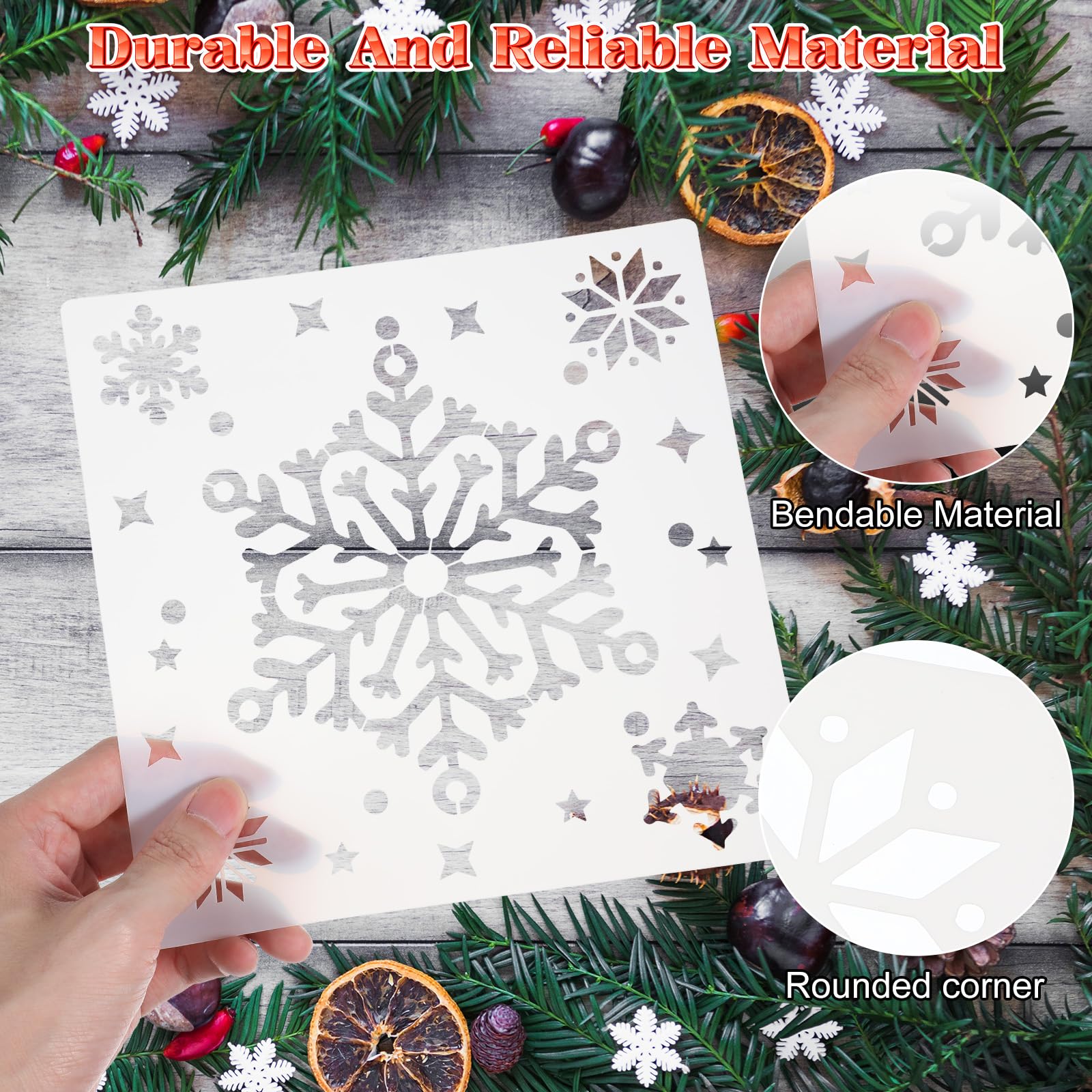 FainFun Lot De 6 Petits Pochoirs En Forme De Flocons De Neige