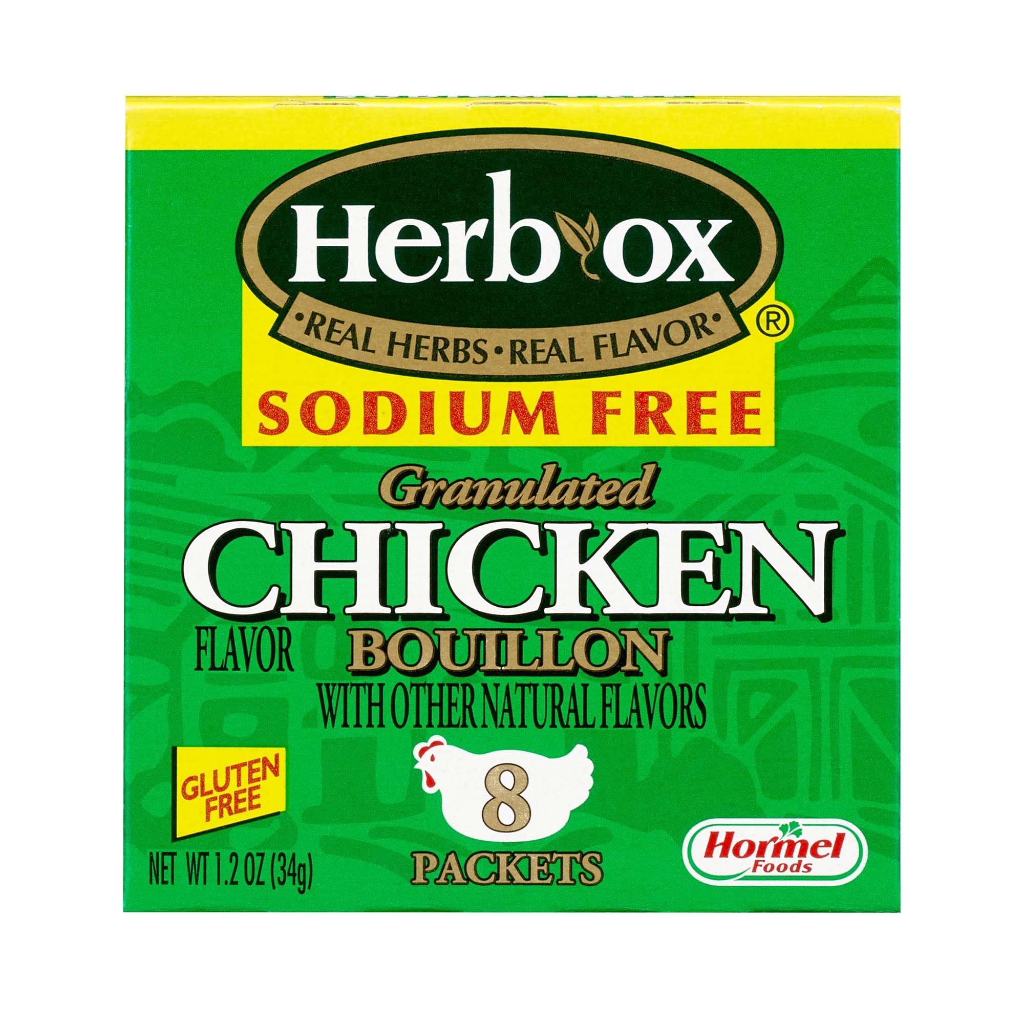 HERB-OX Sodium Free Chicken Bouillon Packets, 1.5 oz, (Pack of 12)