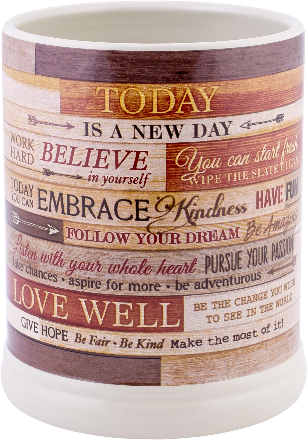 Elanze DesignsToday Aspire Change The World Wood Look Stoneware Electric Jar Candle Warmer