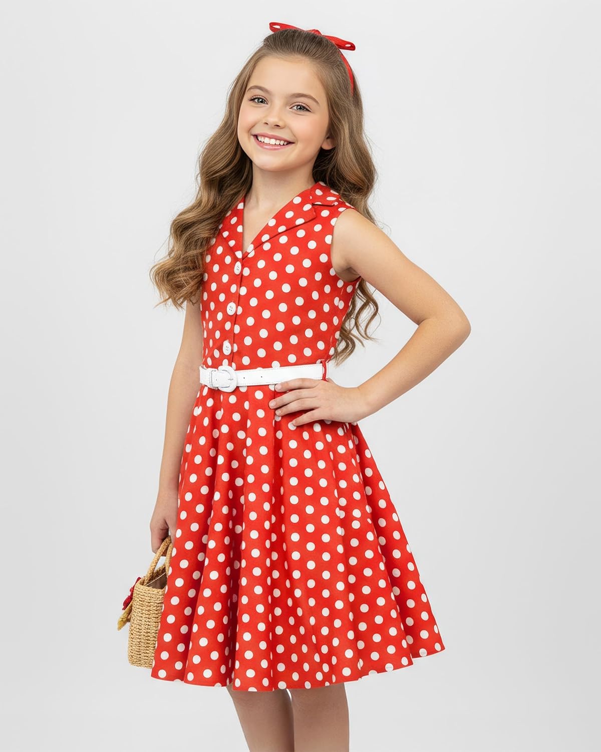 BlackButterfly Kids 'Holly' Vintage Polka Dot 50's Girls Dress - Image 2