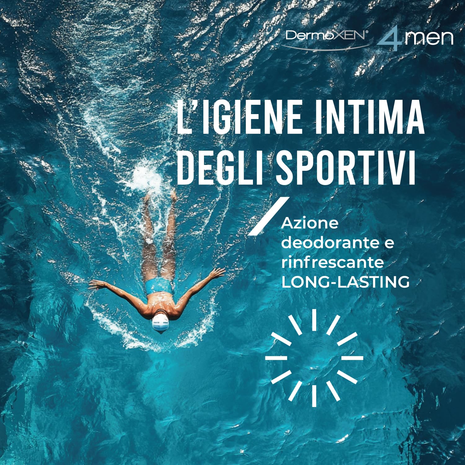 DERMOXEN Detergente Intimo Uomo - Sapone Intimo Antibatterico 125ml | Antiodore delicato e Rinfrescante con Mentolo e Fibre Prebiotiche. Uso Quotidiano, Ph Fisiologico. Igiene Intima Maschile