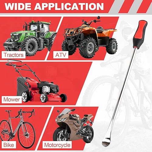 Miniatura 7 de Kit de cucharas de neumáticos de 15 pulgadas, herramienta de cambio de neumáticos para motocicletas, motos de cross, cortacéspedes y más, juego de