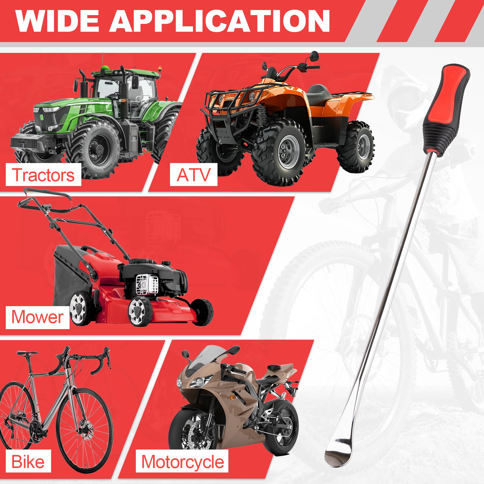 15 Tire Spoons Kit Tire Changing Tool for Motorcycles Dirt Bikes Lawn Mowers and More 29PCS Tire Removal — view 7