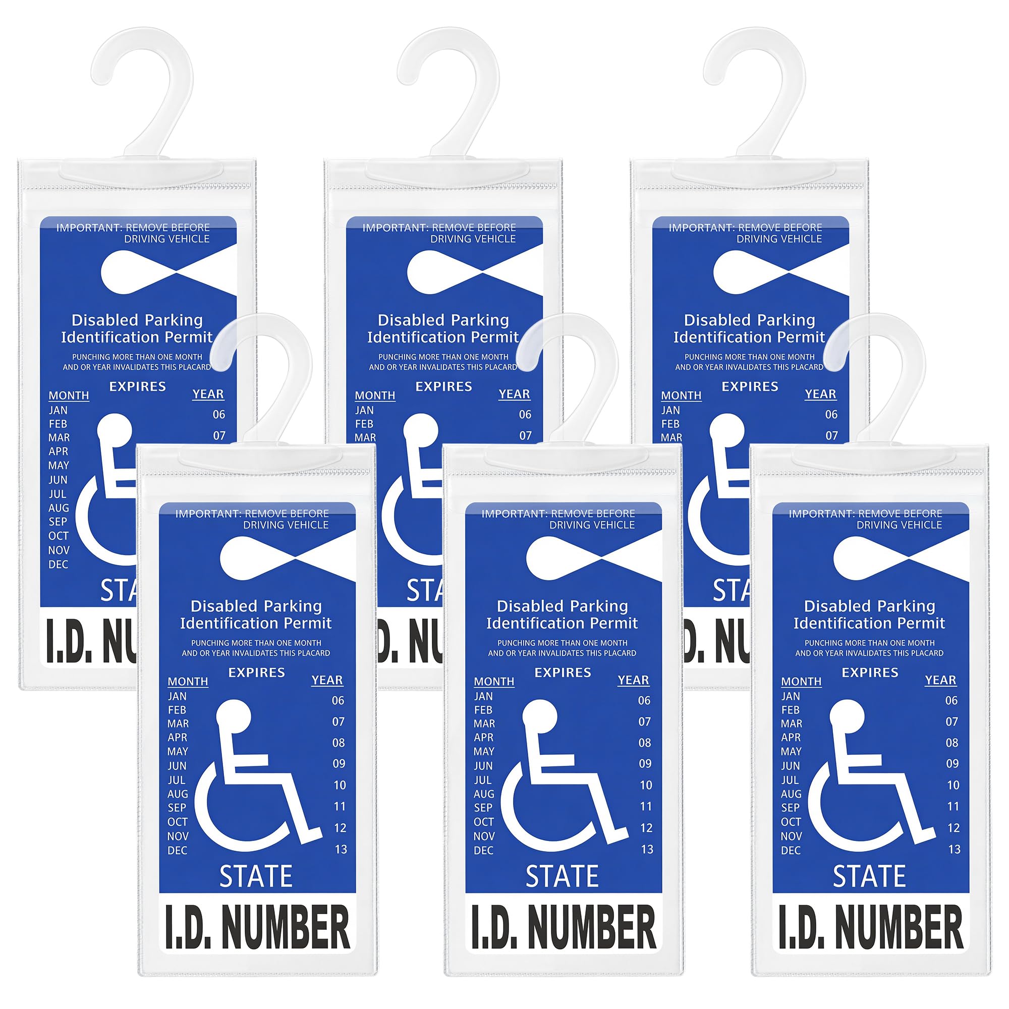 Handicap Placard Holder, Plastic Disability Parking Permit Protective Cover