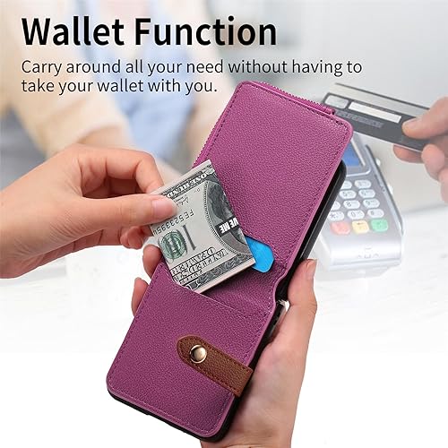 Miniatura 4 de Asuwish Compatible con Samsung Galaxy Z Flip 4 5G 2022 - Funda tipo cartera y ranura para tarjetas, anillo con cierre magnético, a prueba de golpes,
