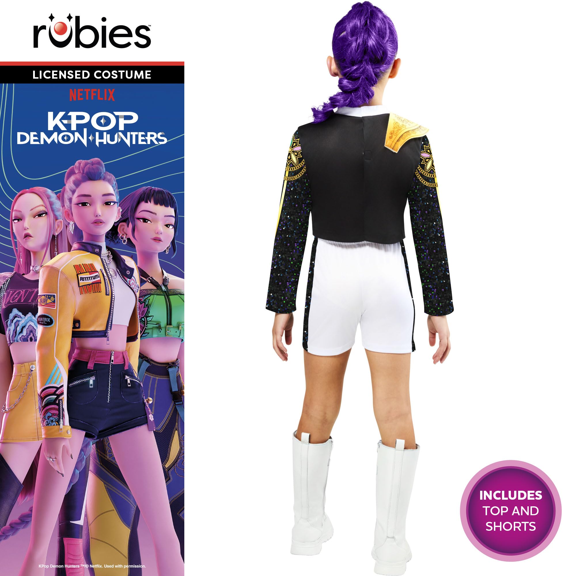 Rubies Official Netflix K-Pop Demon Hunters Rumi Golden Classic Child Costume, Kids Fancy Dress, Size Age 6+ Years - Image 2