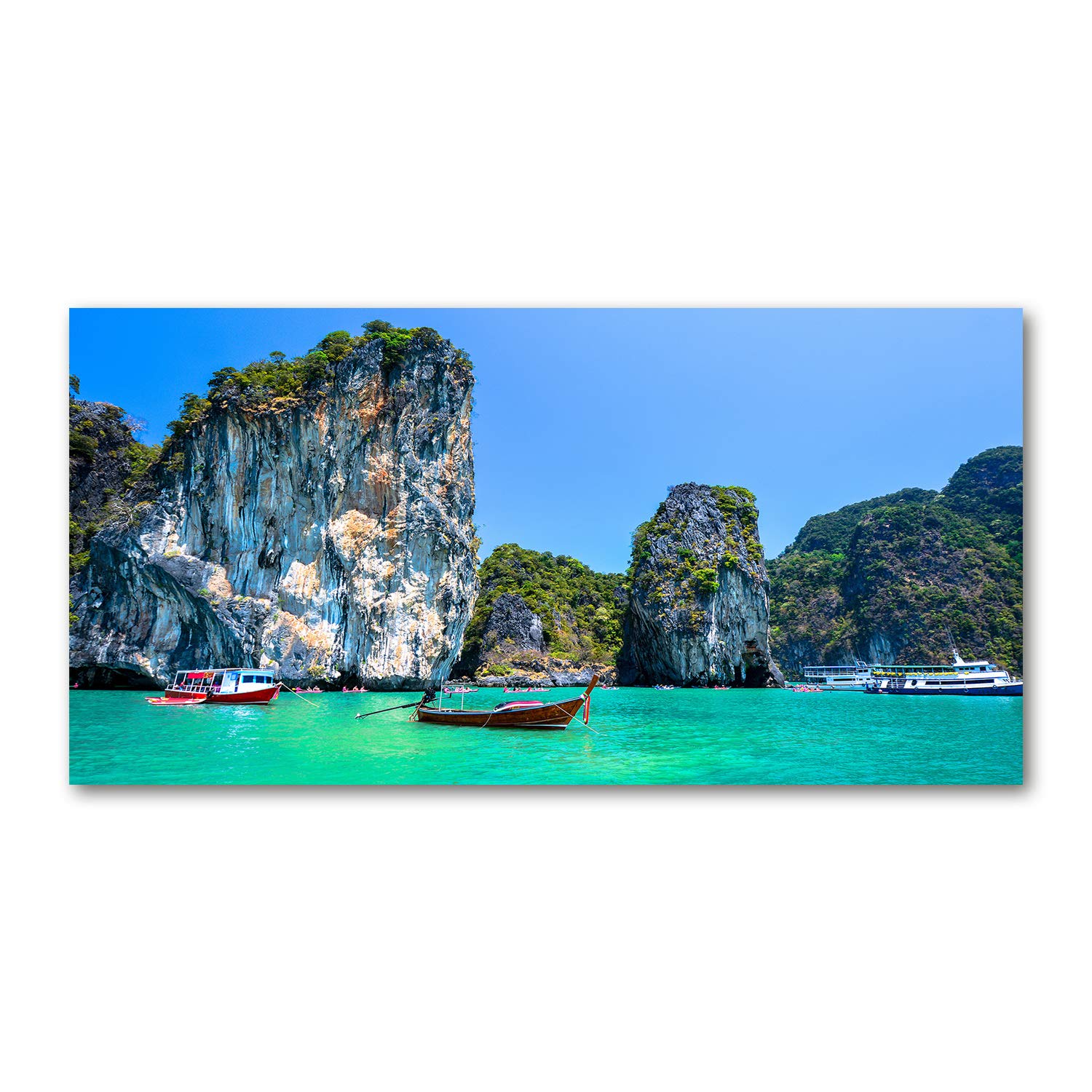 Tableau verre acrylique 120x60 cm Barcos Tailandia Tulup pour déco