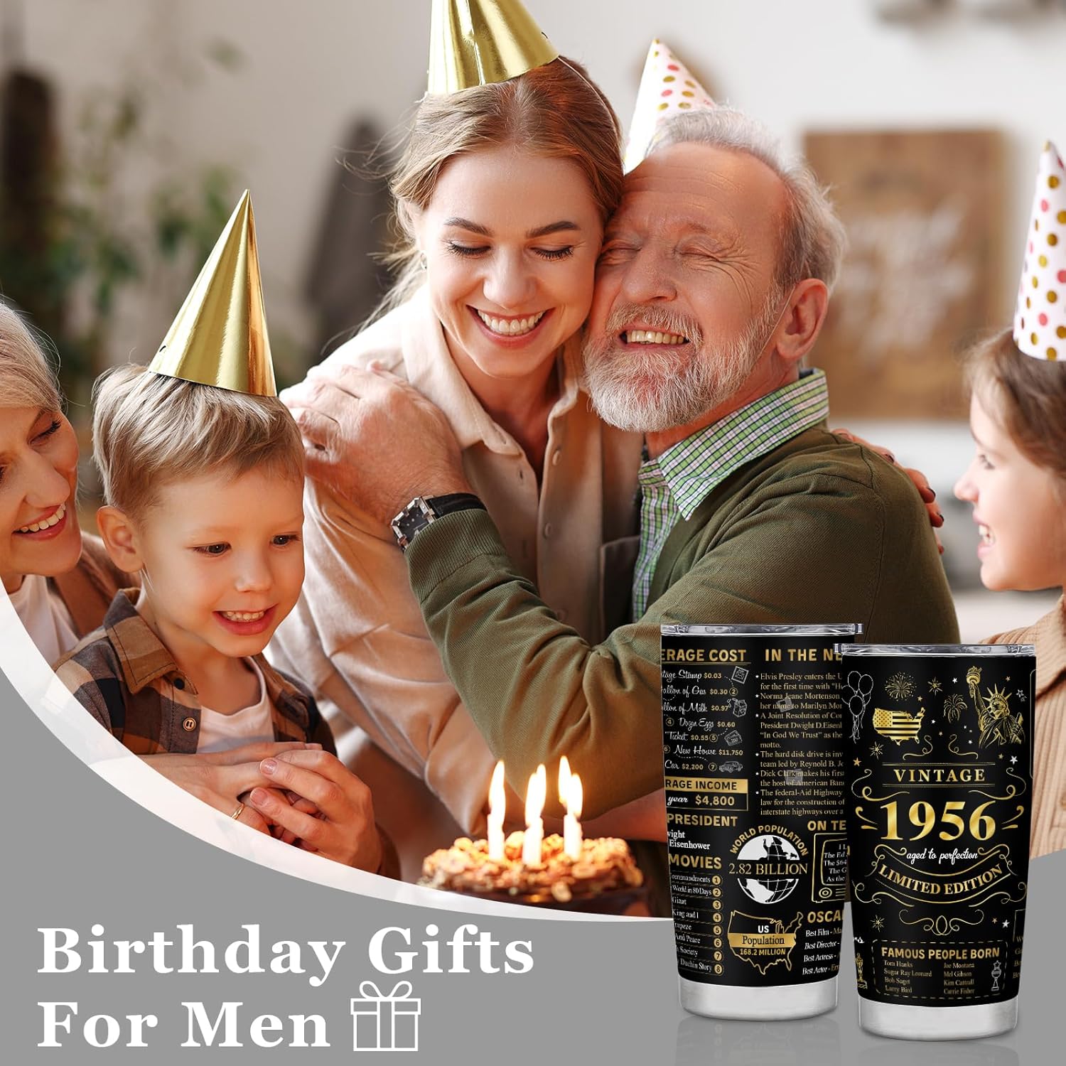 70th Birthday Gifts for Women Men, 1956 Birthday Tumbler 20oz, 70 Year Old Birthday Gifts, Best Gifts for 70 Year Old Women Men, 1956 Birthday Stainless Steel Tumbler 20oz - Image 6