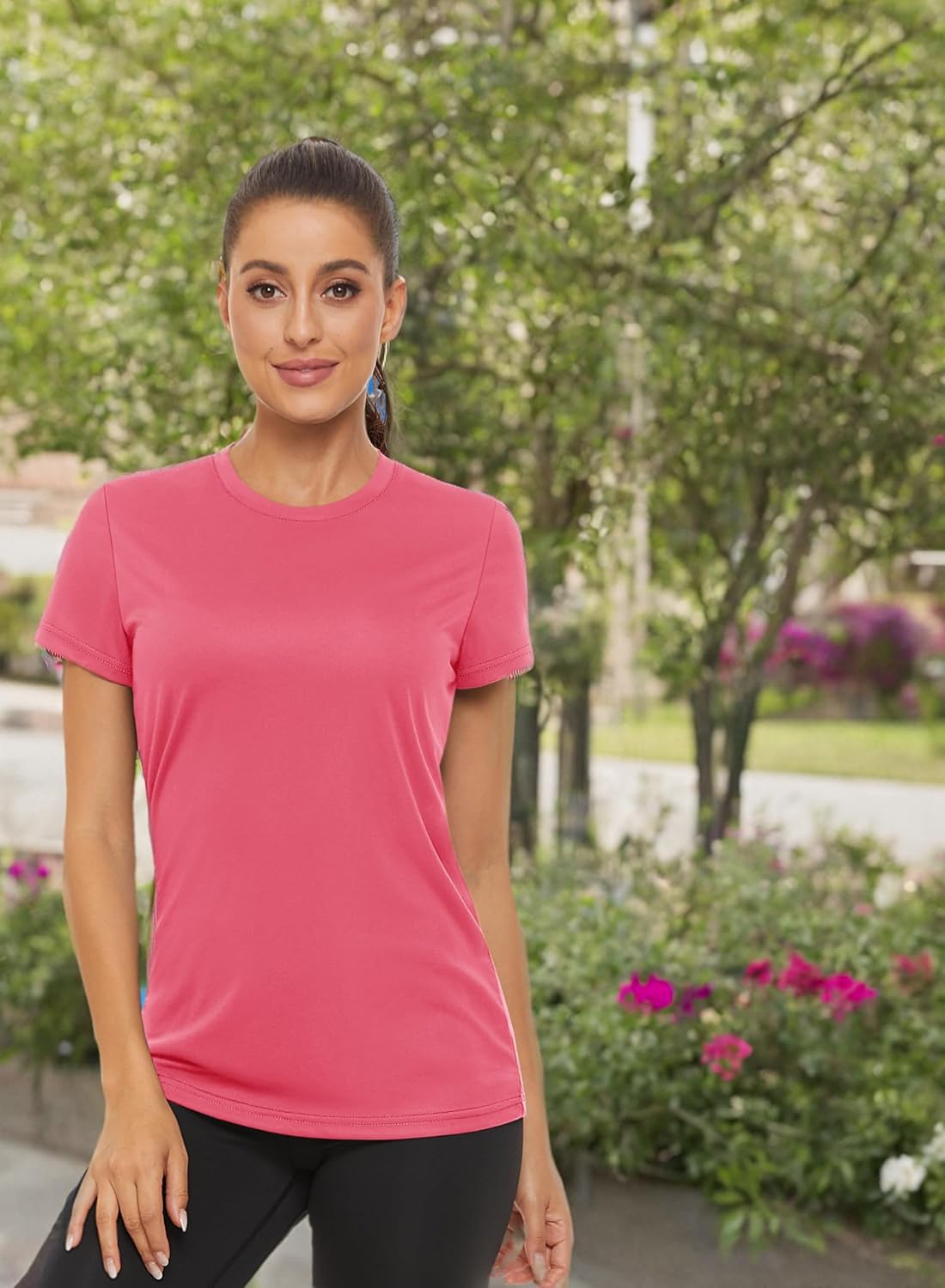 MAGCOMSEN Women's Short Sleeve T-Shirts UPF 50+ Sun Protection Quick Dry Athletic Running Workout Rash Guard Tops - Image 8