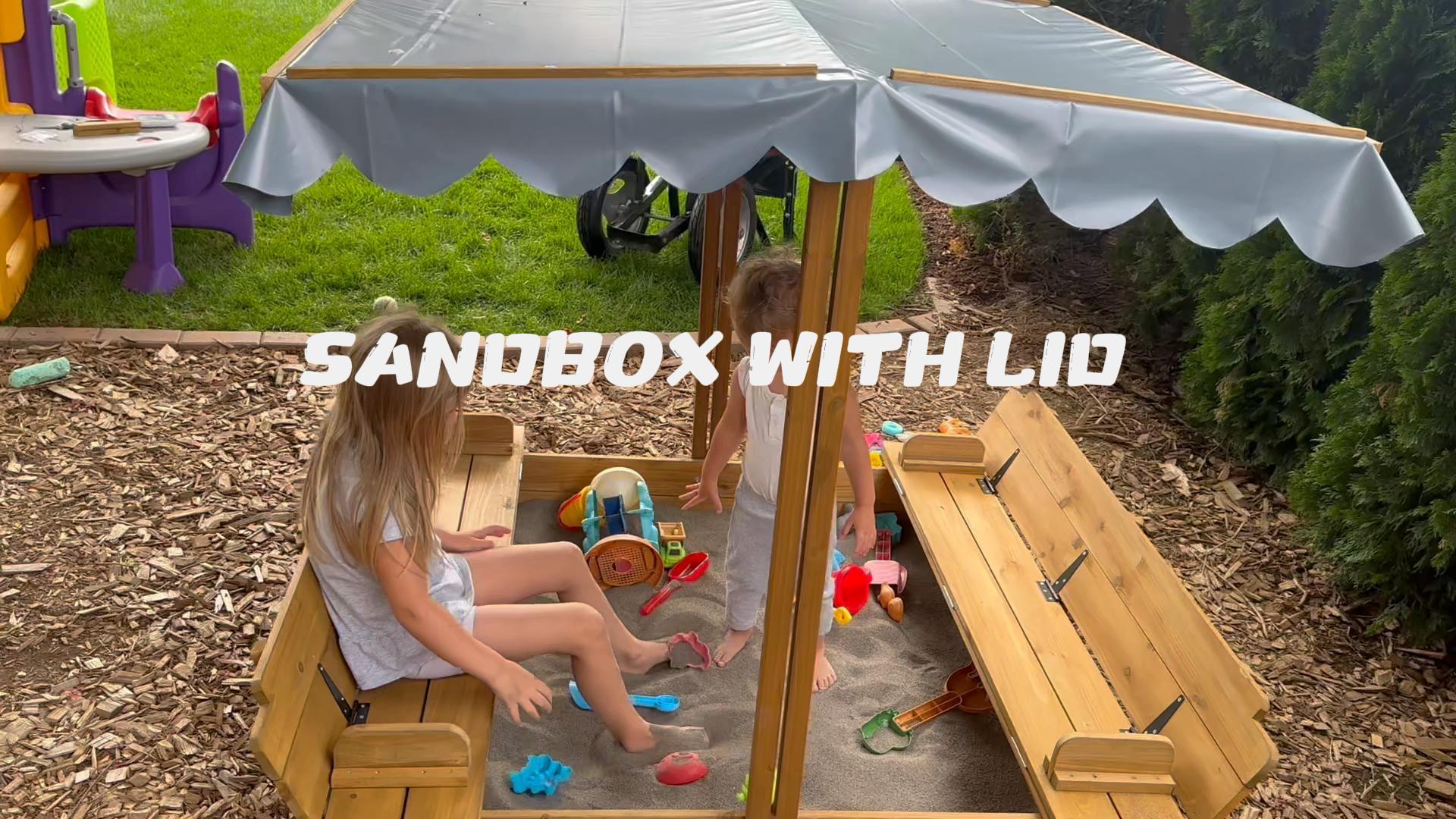 Amazon.com: PetsCosset Wooden Sandbox with Lid, Kids Sandbox with Amazon.com: PetsCosset Wooden Sandbox with Lid, Kids Sandbox with