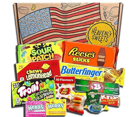 Heavenly Sweets Amerikanische Süßigkeiten Und Schokolade Geschenkbox -  Klassische Retro-Usa-Leckereien - Geschenkkorb Perfekt Für Kinder,  Erwachsene, Geburtstag, Weihnachten, Ostern - 13 Süßigkeiten : Amazon.de:  Lebensmittel & Getränke