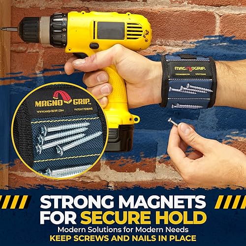 Miniatura 4 de MagnoGrip Pulsera magnética para sujetar tornillos, clavos, brocas, regalos geniales para hombres, imanes súper fuertes, grandes regalos de