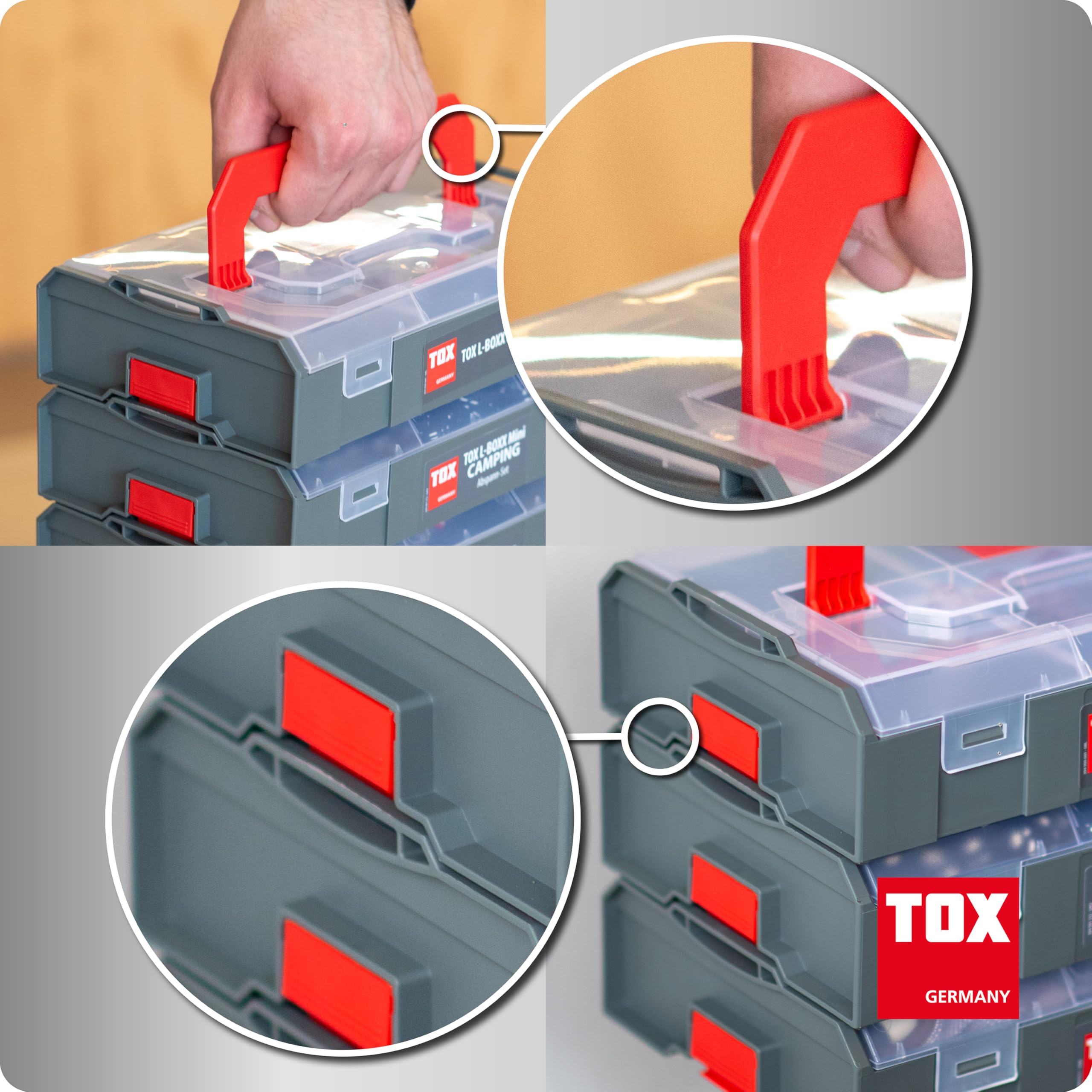 TOX L-BOXX Valise D'assortiment, Efficace, Robuste, Résistante à La Charge & Empilable Avec 8