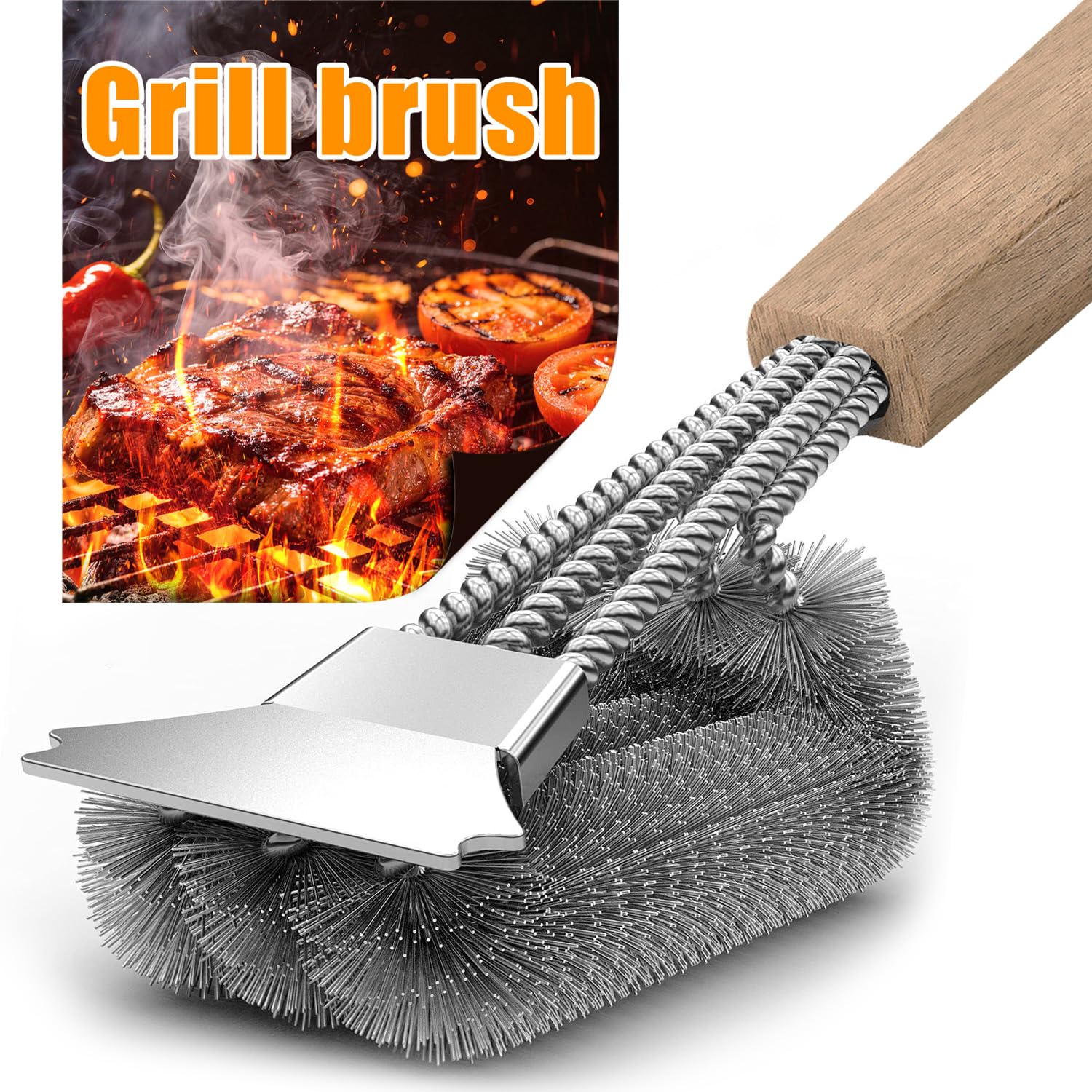 Grillbürste, Grill Reinigungsbürste, Holzkohlegrill