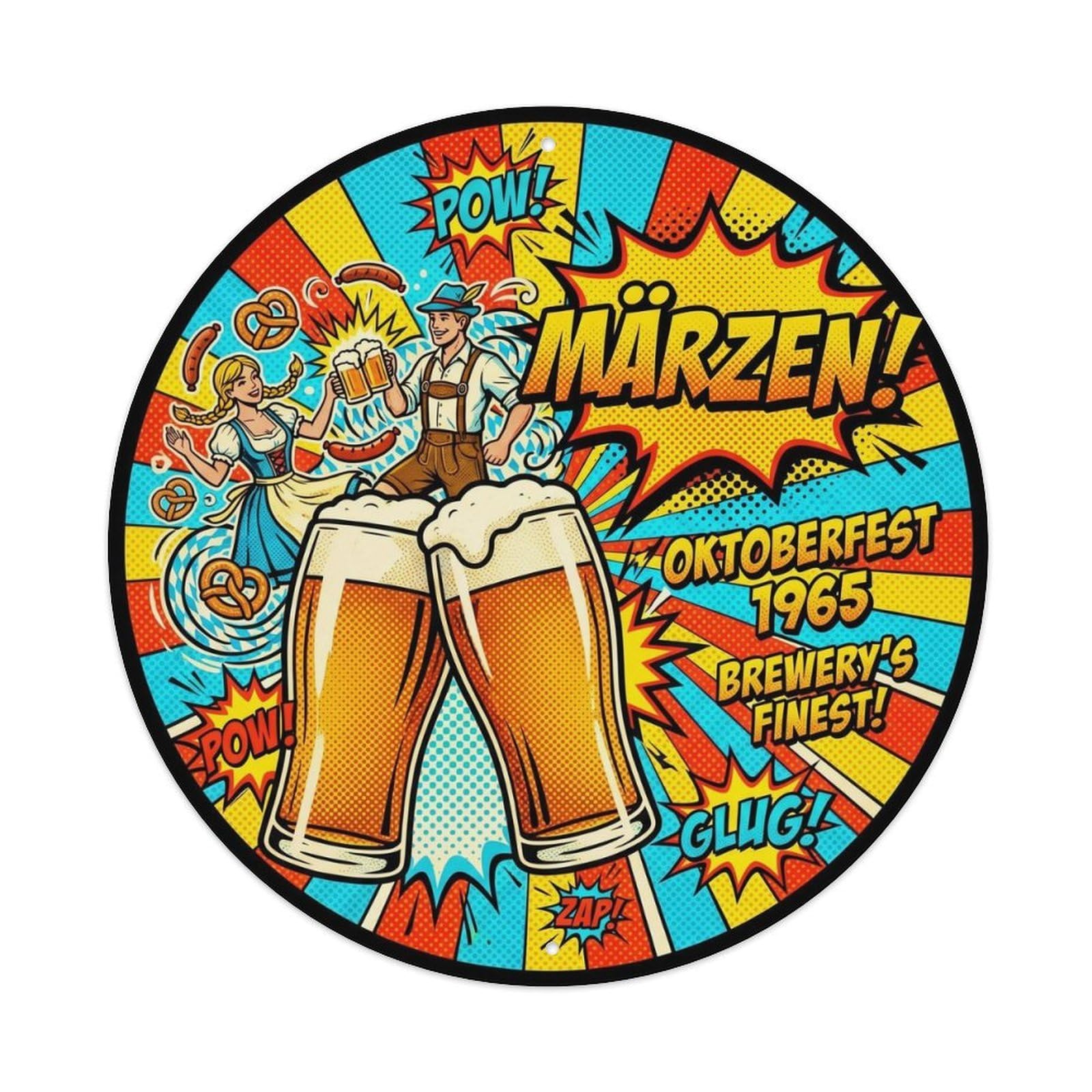 Retro Bavarian Marzen Amber Lager Craft Brew Fruit Metal Tin Sign