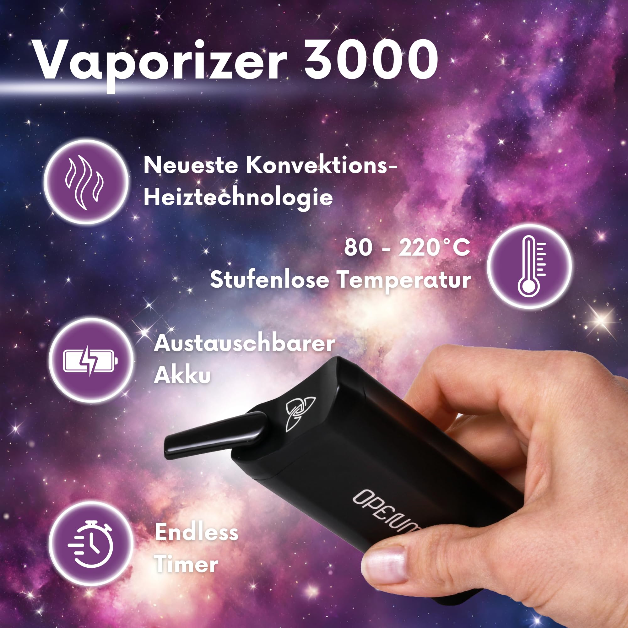 HIZEN Nanu Vaporizer + Wasserfilter Set, Verdampfer für Kräuter, Konvektion, USB-C, austauschbarer Akku, Keramik-Mundstück