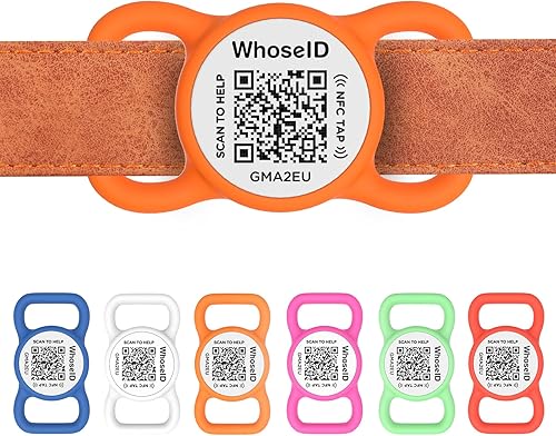 WhoseID Etiqueta para perro con código QR con NFC, etiqueta de identificación personalizada de mascota, etiqueta de identificación de perro de