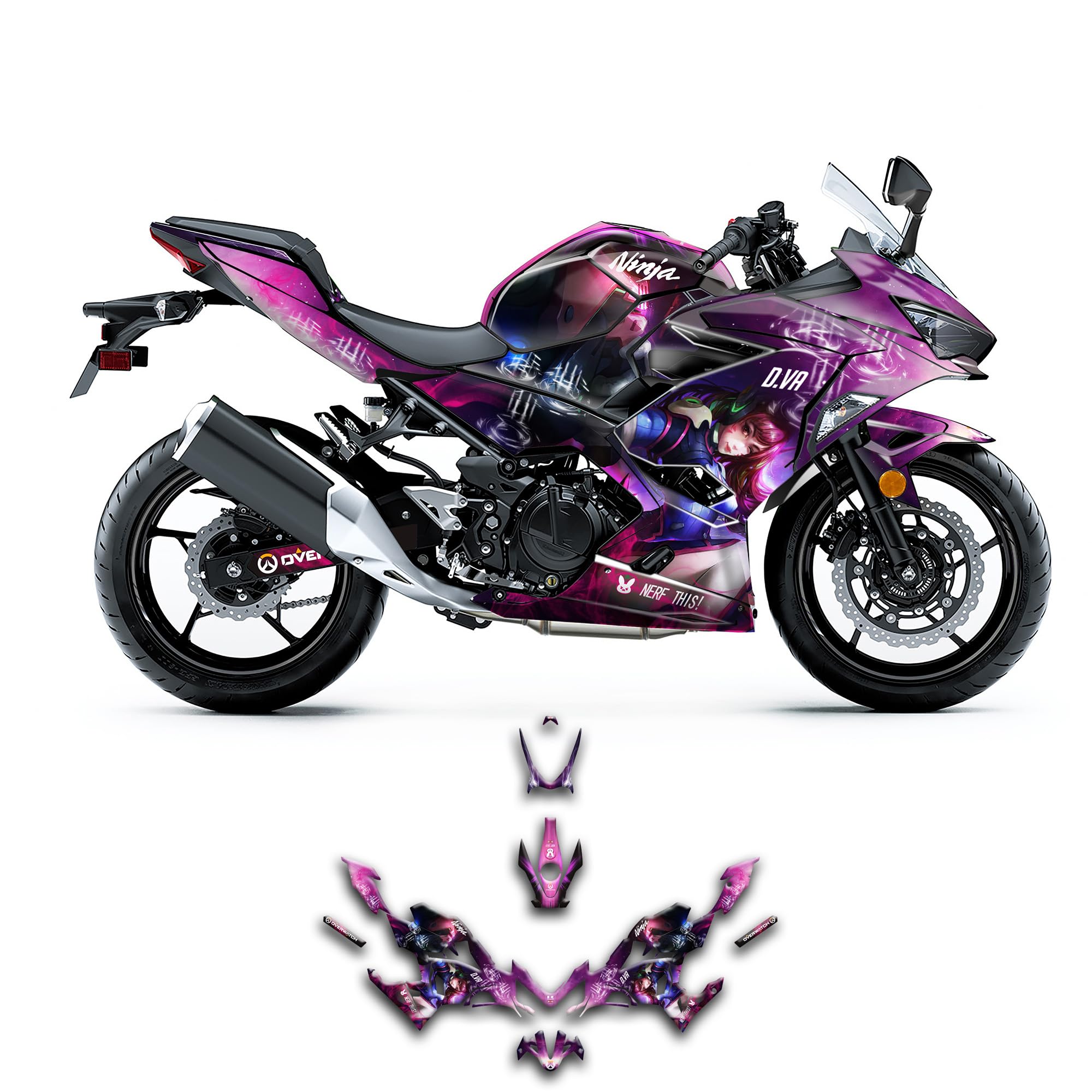Amazon.com: Kungfu Graphics Custom Decal Kit for Ninja 400 STD